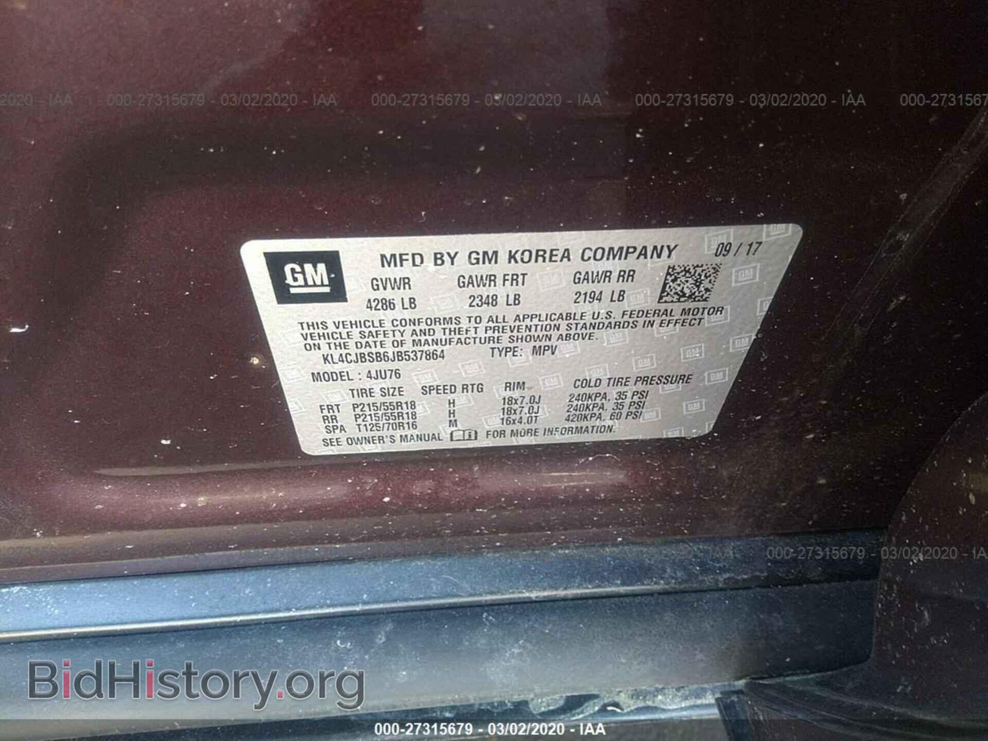 2018 BUICK ENCORE - VIN: KL4CJBSB6JB537864 - Фото 9
