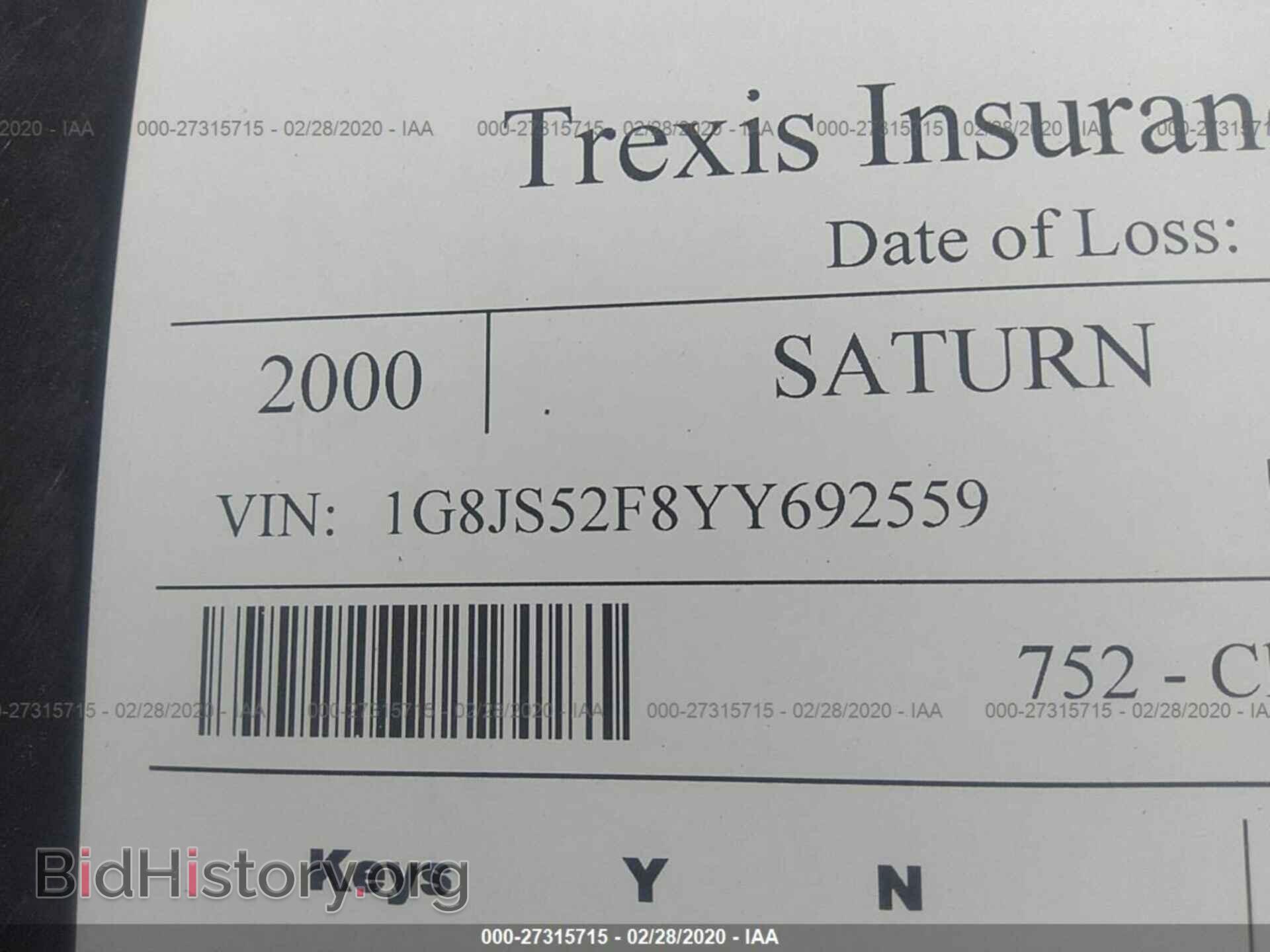 2000 SATURN LS - VIN: 1G8JS52F8YY692559 - Фото 9