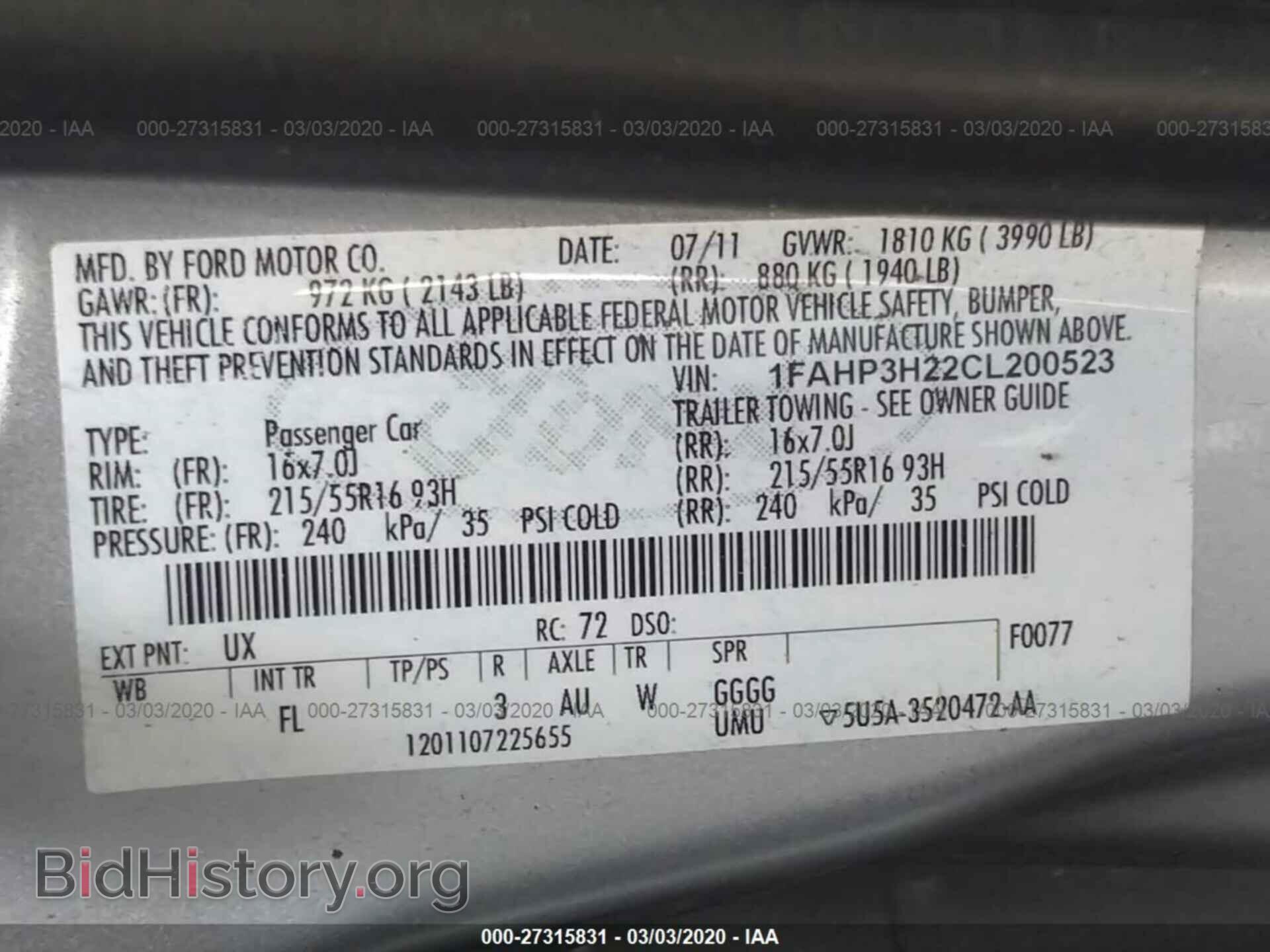 2012 FORD FOCUS - VIN: 1FAHP3H22CL200523 - Photo 9