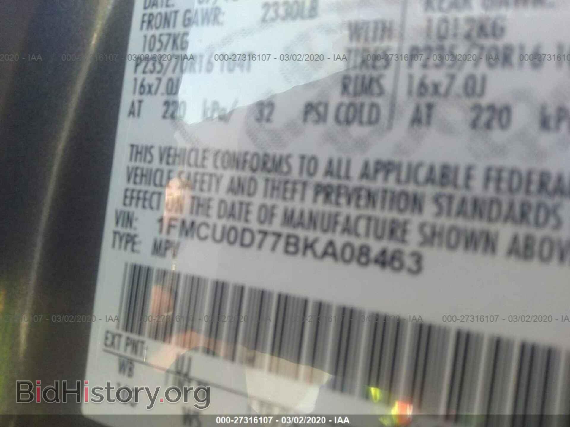 2011 FORD ESCAPE - VIN: 1FMCU0D77BKA08463 - Photo 9