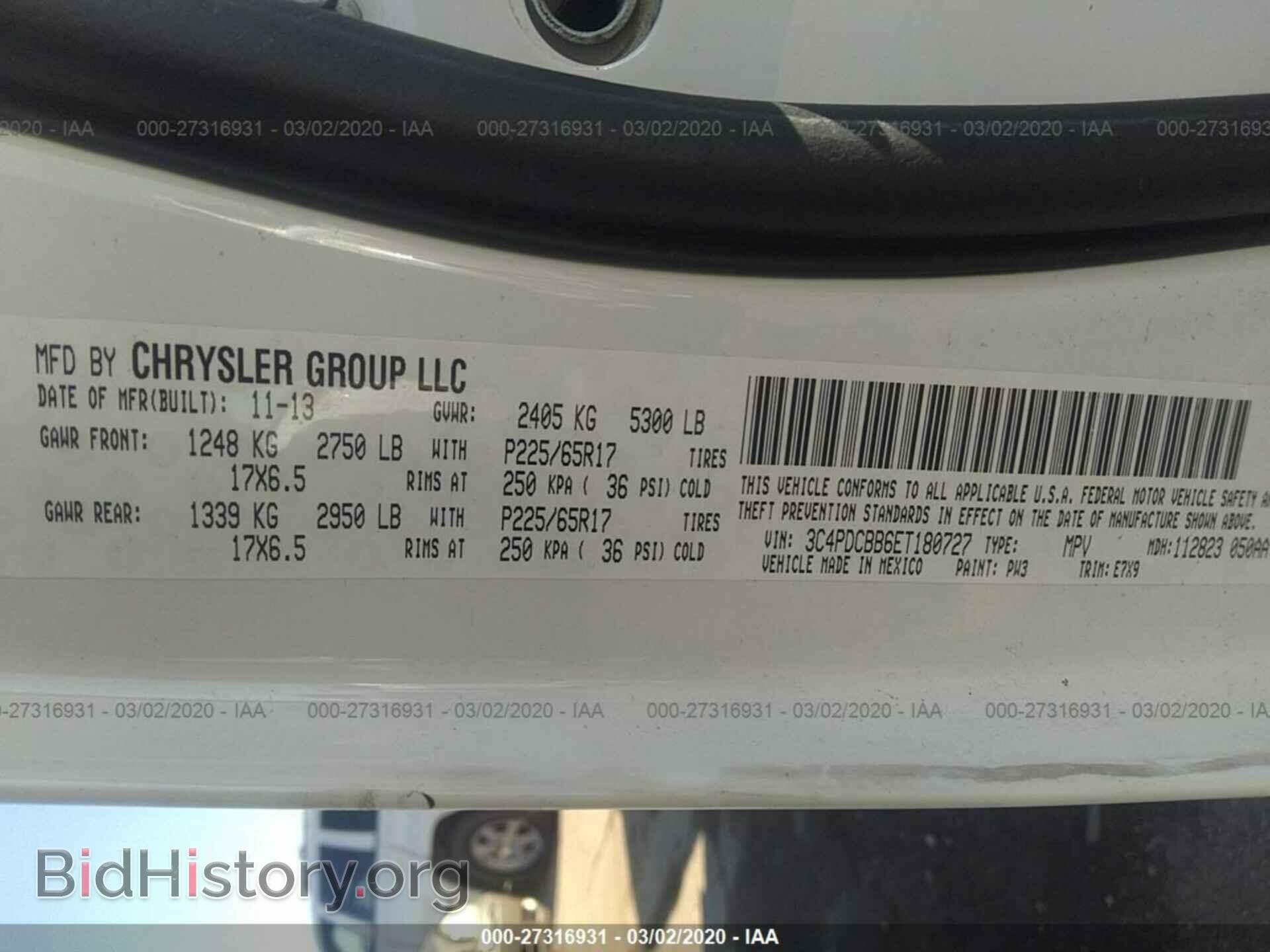 2014 DODGE JOURNEY - VIN: 3C4PDCBB6ET180727 - Фото 9