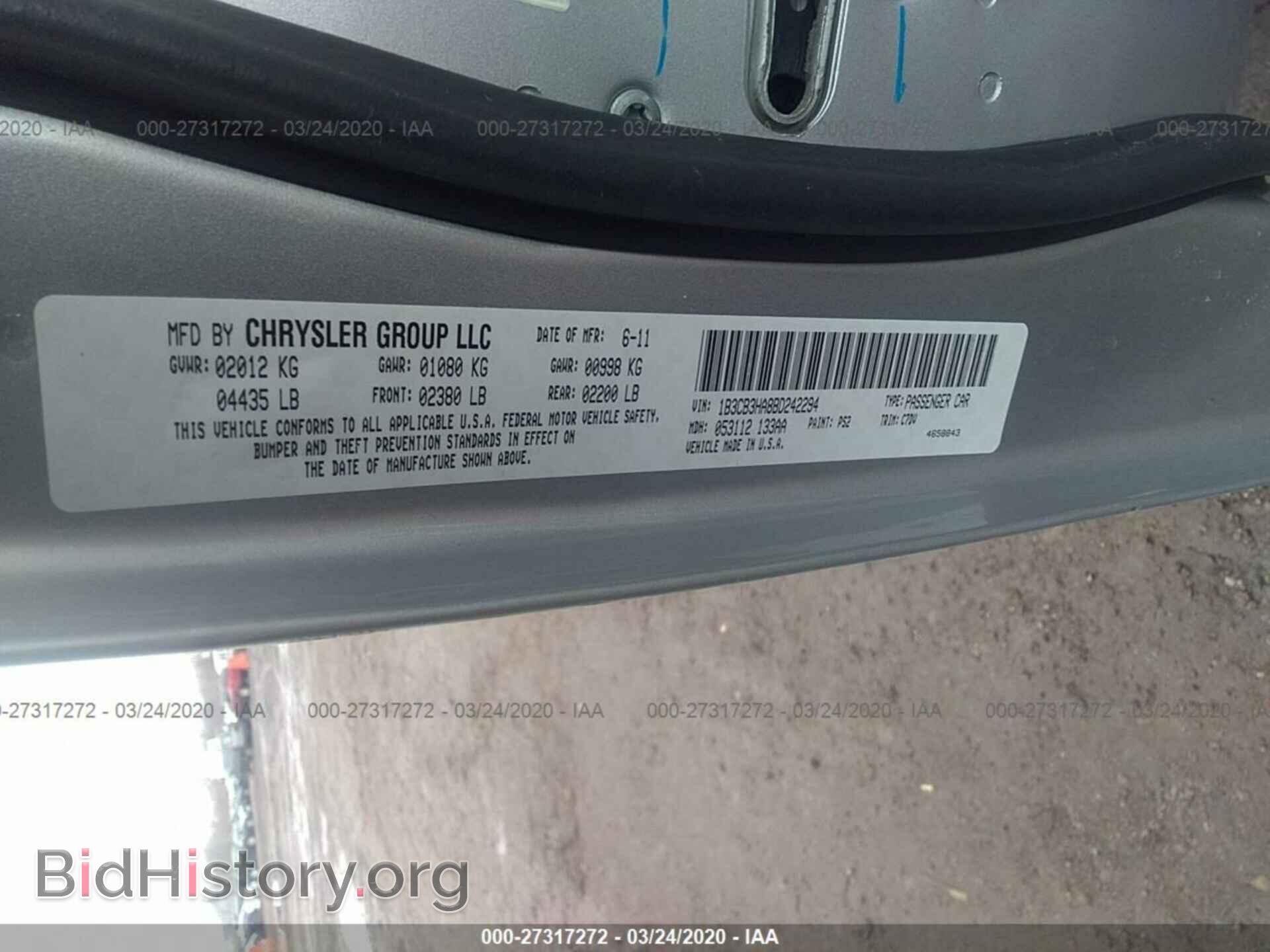 2011 DODGE CALIBER - VIN: 1B3CB3HA8BD242294 - Фото 9