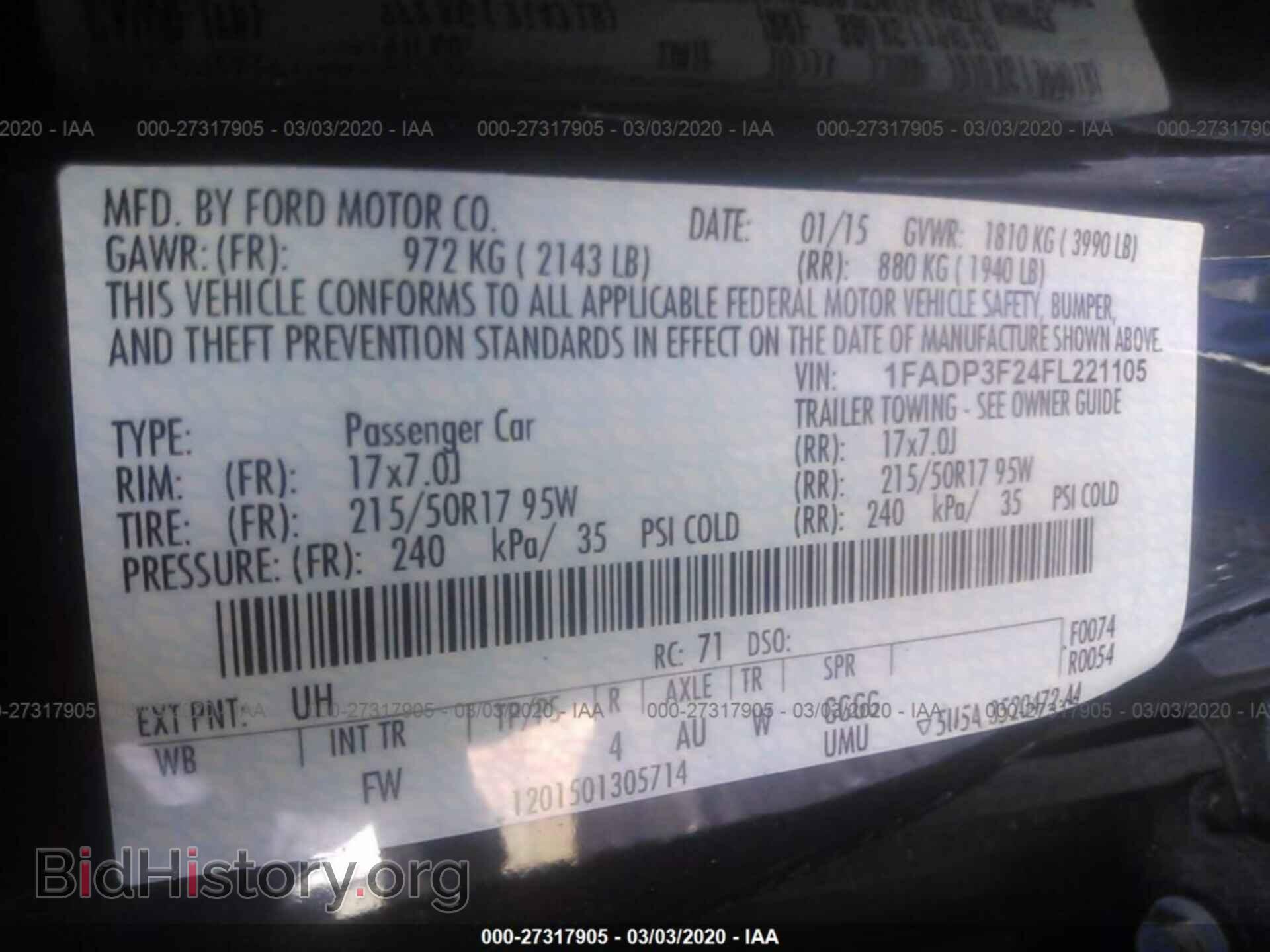 2015 FORD FOCUS - VIN: 1FADP3F24FL221105 - Фото 9