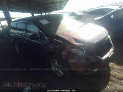 2011 Honda ODYSSEY Touring/Touring Elite, темно-бордовый — VIN 5FNRL5H99BB074858, IAAI