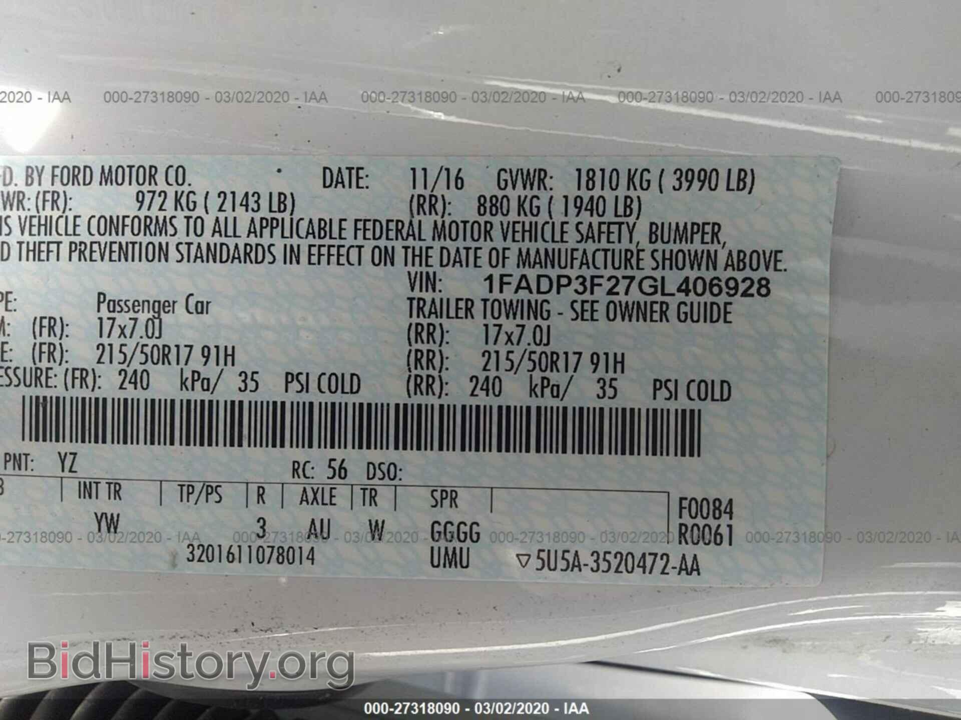 2016 FORD FOCUS - VIN: 1FADP3F27GL406928 - Photo 9