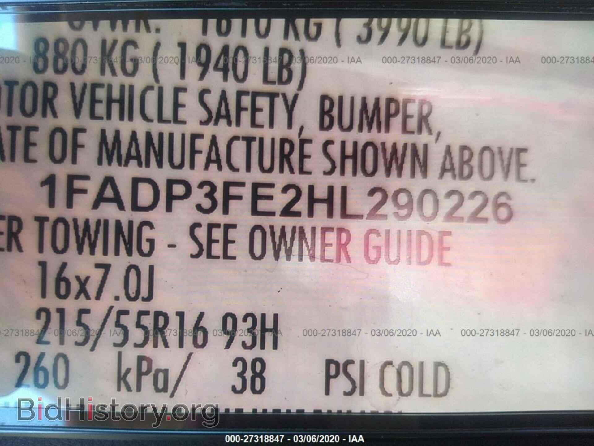 2017 FORD FOCUS - VIN: 1FADP3FE2HL290226 - Фото 9
