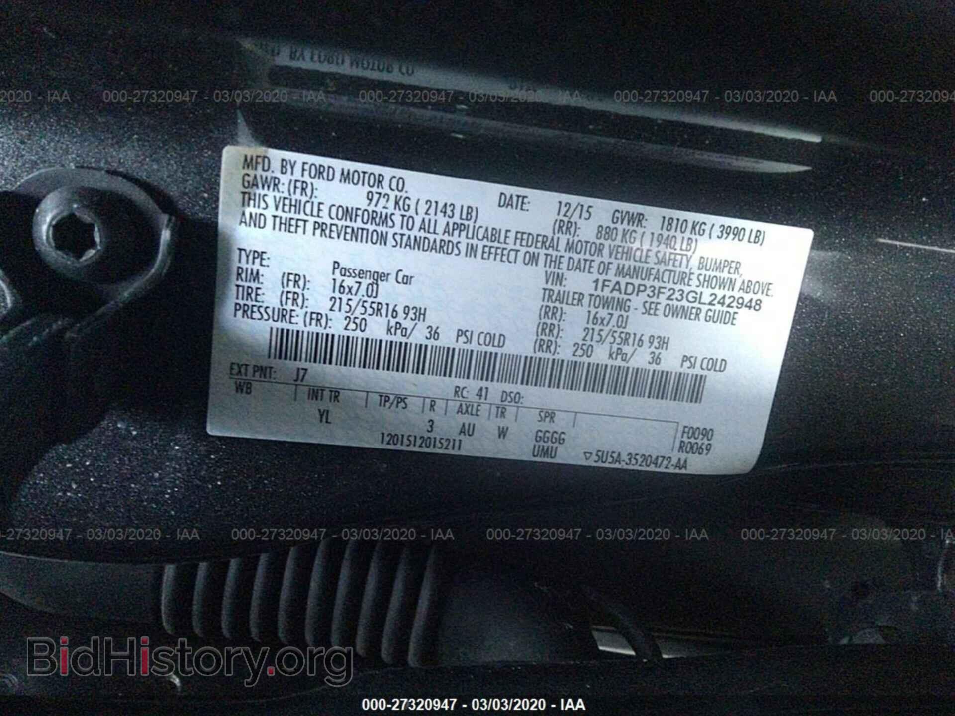 2016 FORD FOCUS - VIN: 1FADP3F23GL242948 - Фото 9