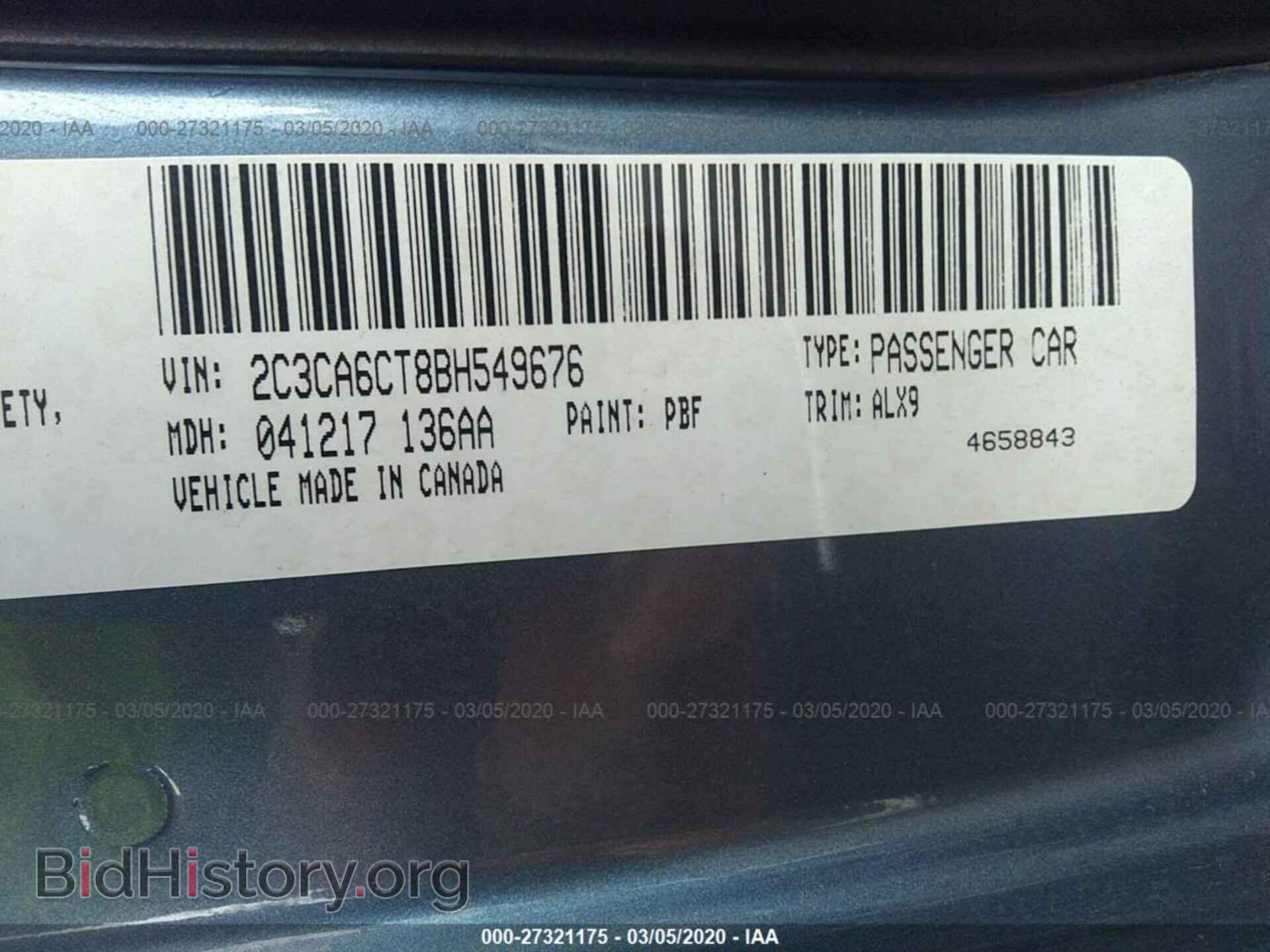 2011 CHRYSLER 300C - VIN: 2C3CA6CT8BH549676 - Фото 9