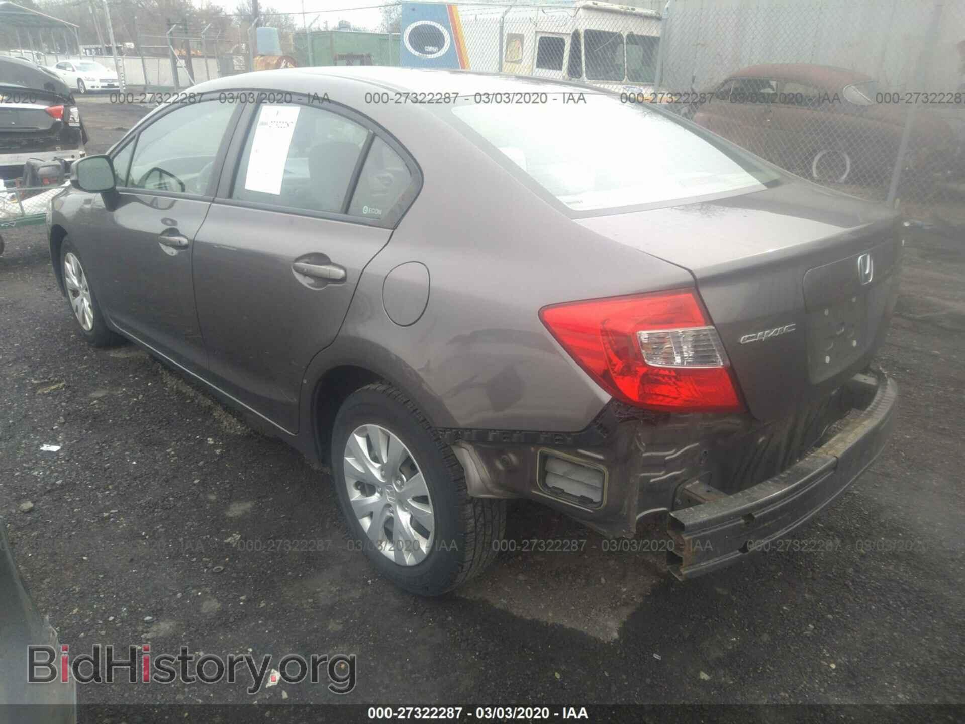 2012 HONDA CIVIC - VIN: 19XFB2F5XCE392449 - Фото 3