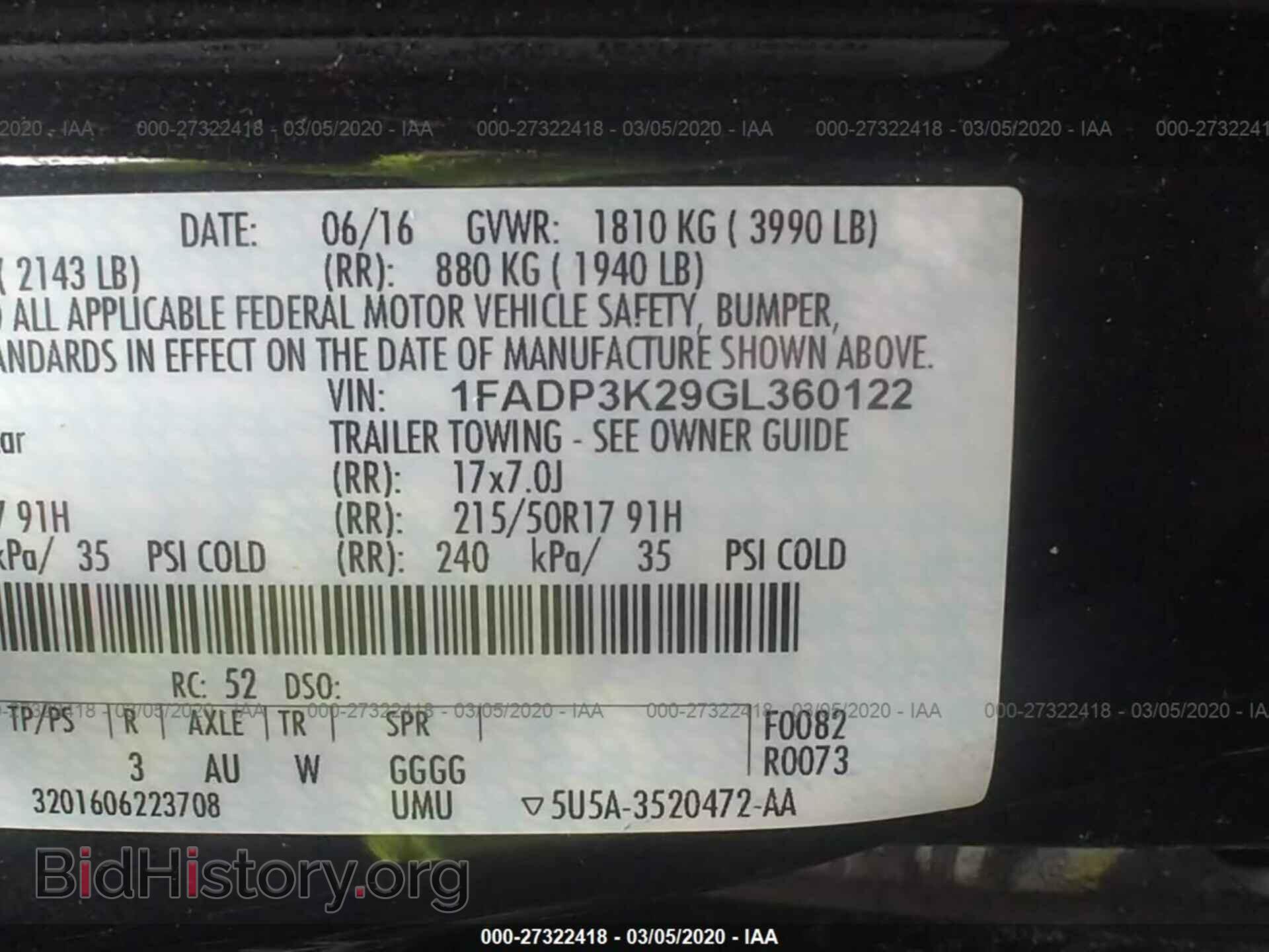 2016 FORD FOCUS - VIN: 1FADP3K29GL360122 - Фото 9