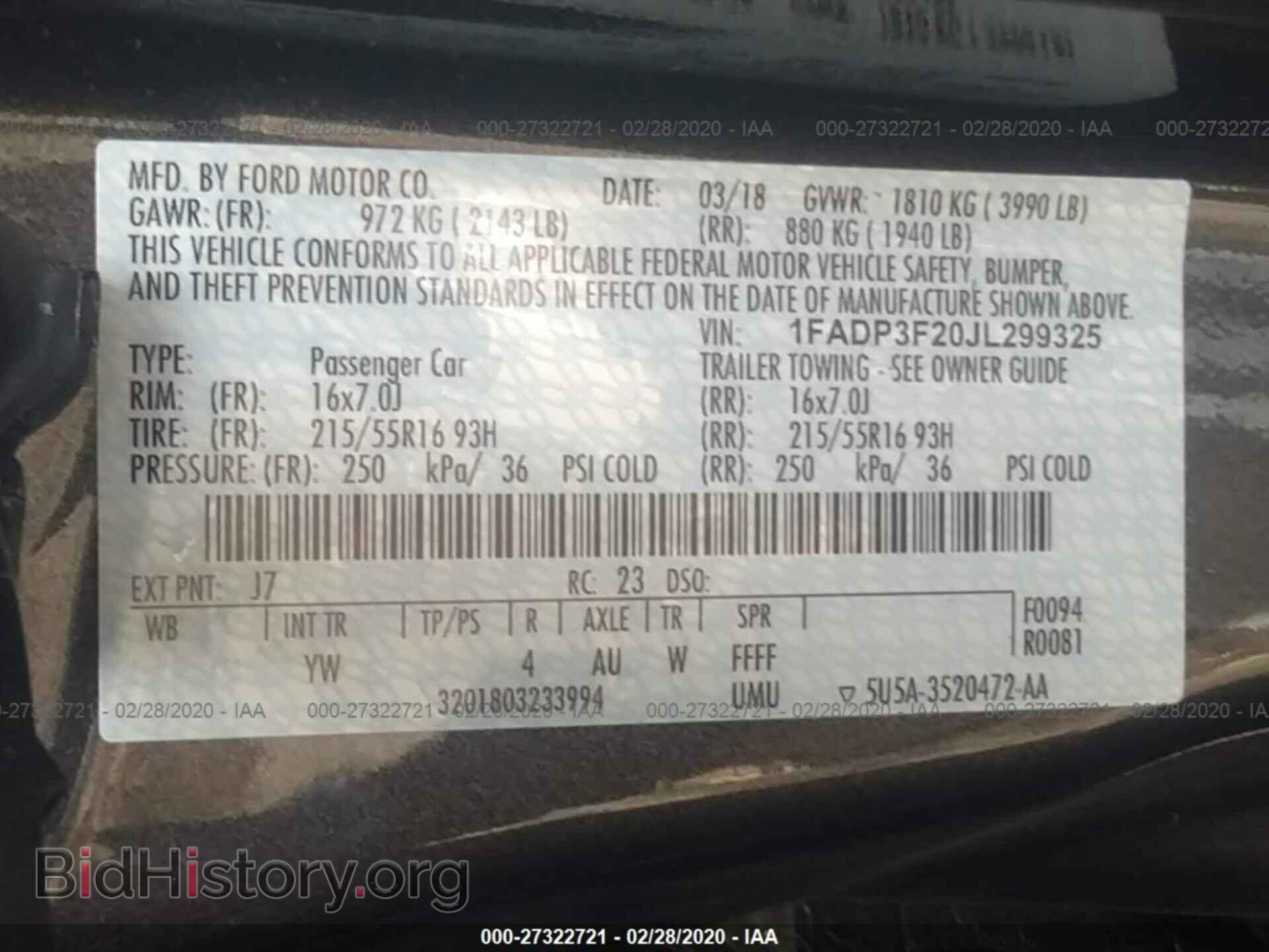 2018 FORD FOCUS - VIN: 1FADP3F20JL299325 - Фото 9