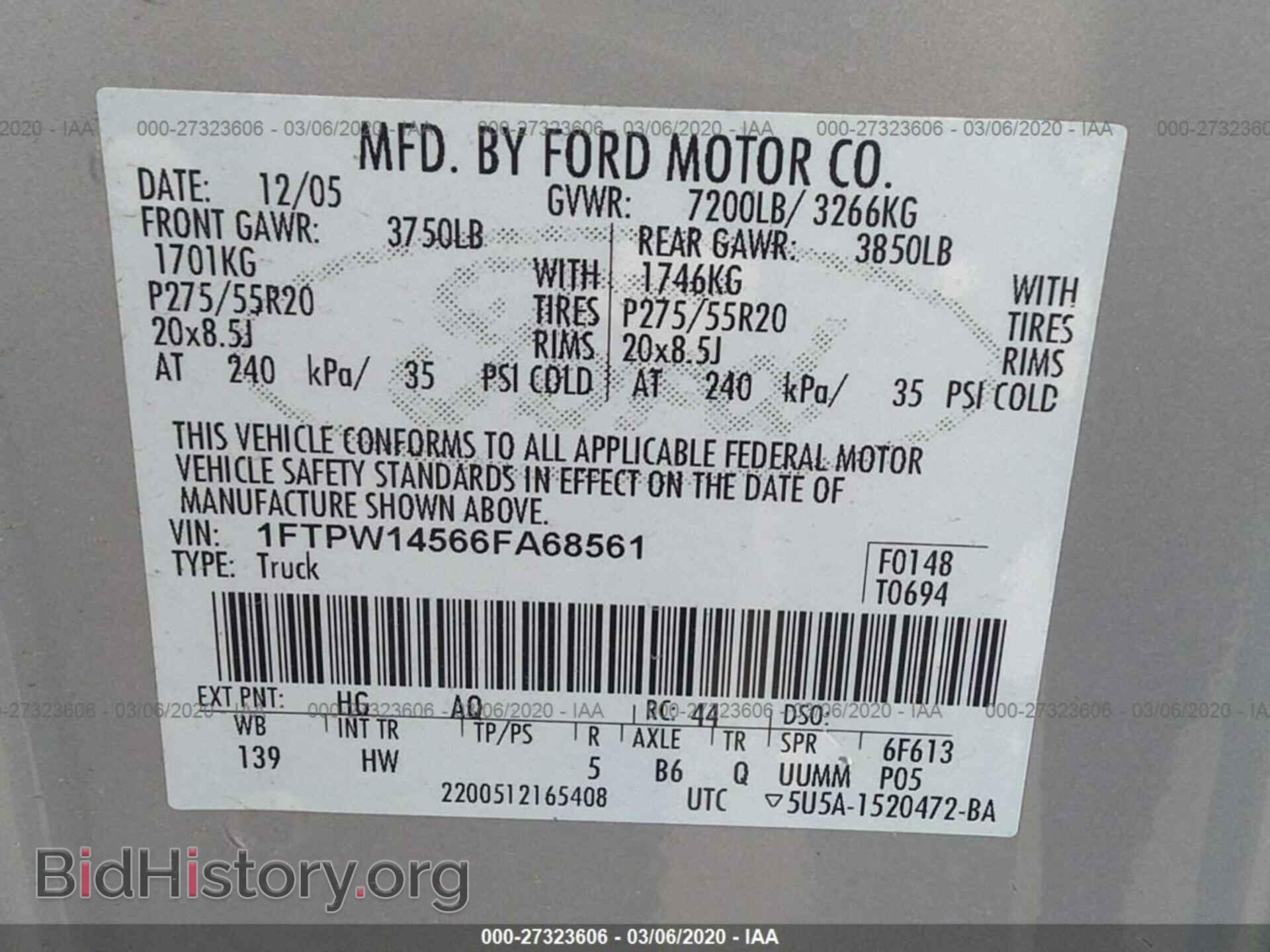 2006 FORD F150 - VIN: 1FTPW14566FA68561 - Фото 9