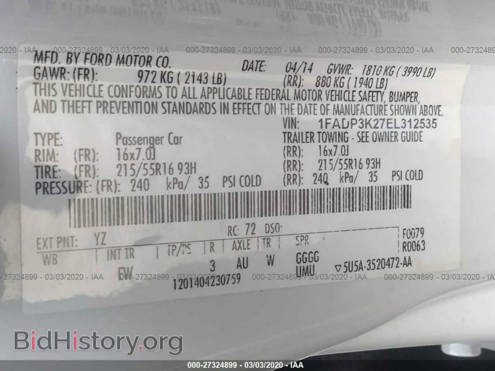 2014 FORD FOCUS - VIN: 1FADP3K27EL312535 - Photo 9
