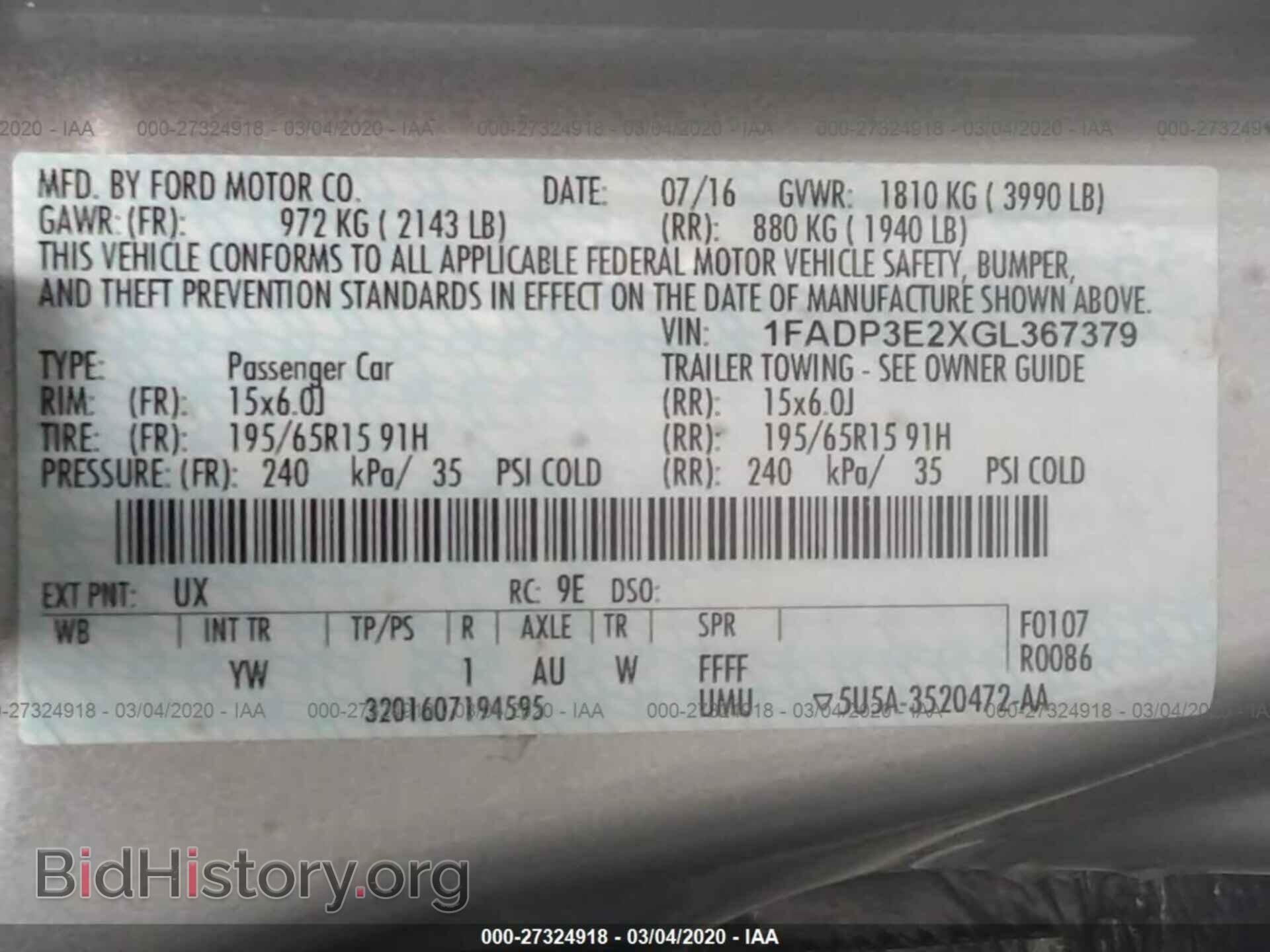 2016 FORD FOCUS - VIN: 1FADP3E2XGL367379 - Photo 9