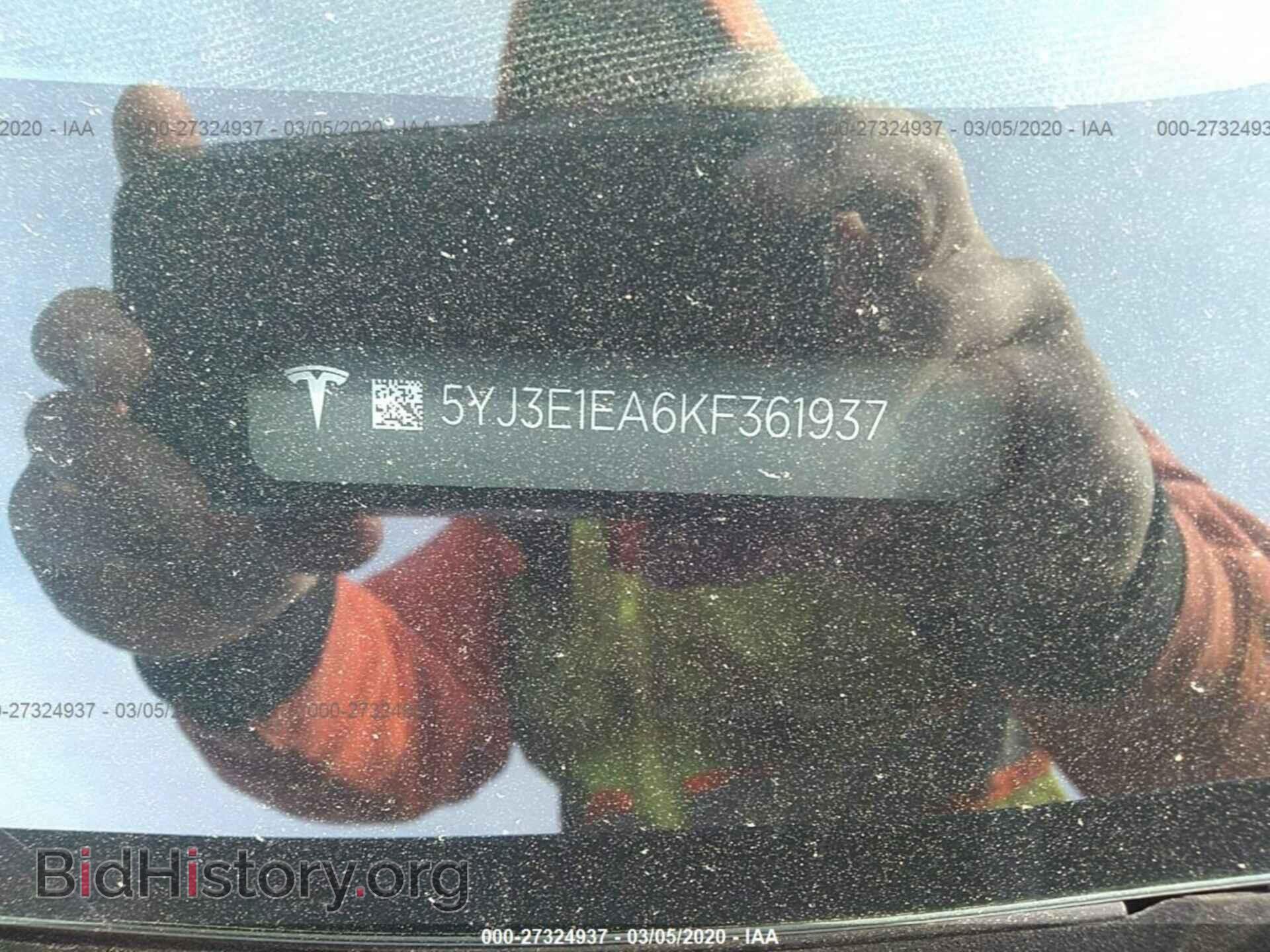 2019 TESLA MODEL 3 - VIN: 5YJ3E1EA6KF361937 - Photo 9