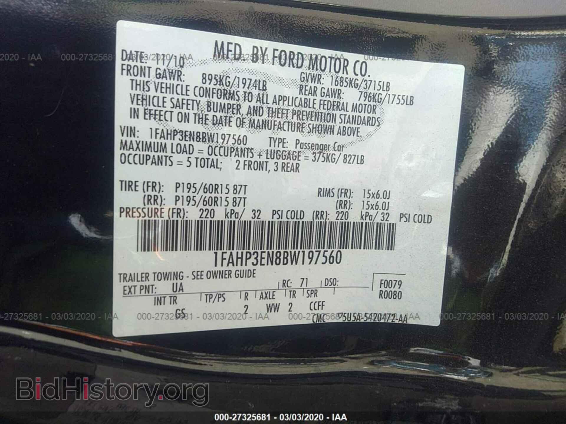 2011 FORD FOCUS - VIN: 1FAHP3EN8BW197560 - Фото 9