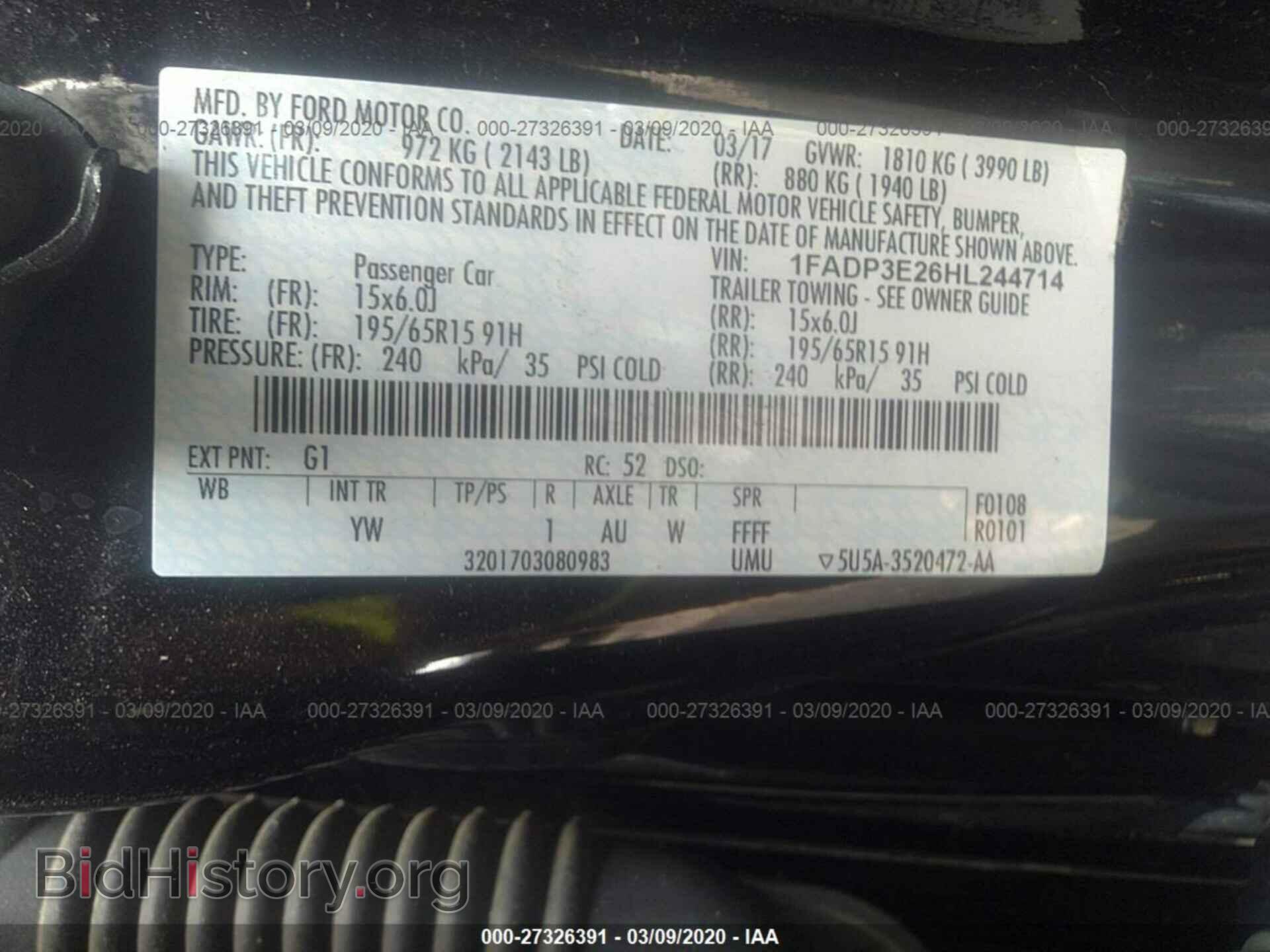 2017 FORD FOCUS - VIN: 1FADP3E26HL244714 - Photo 9