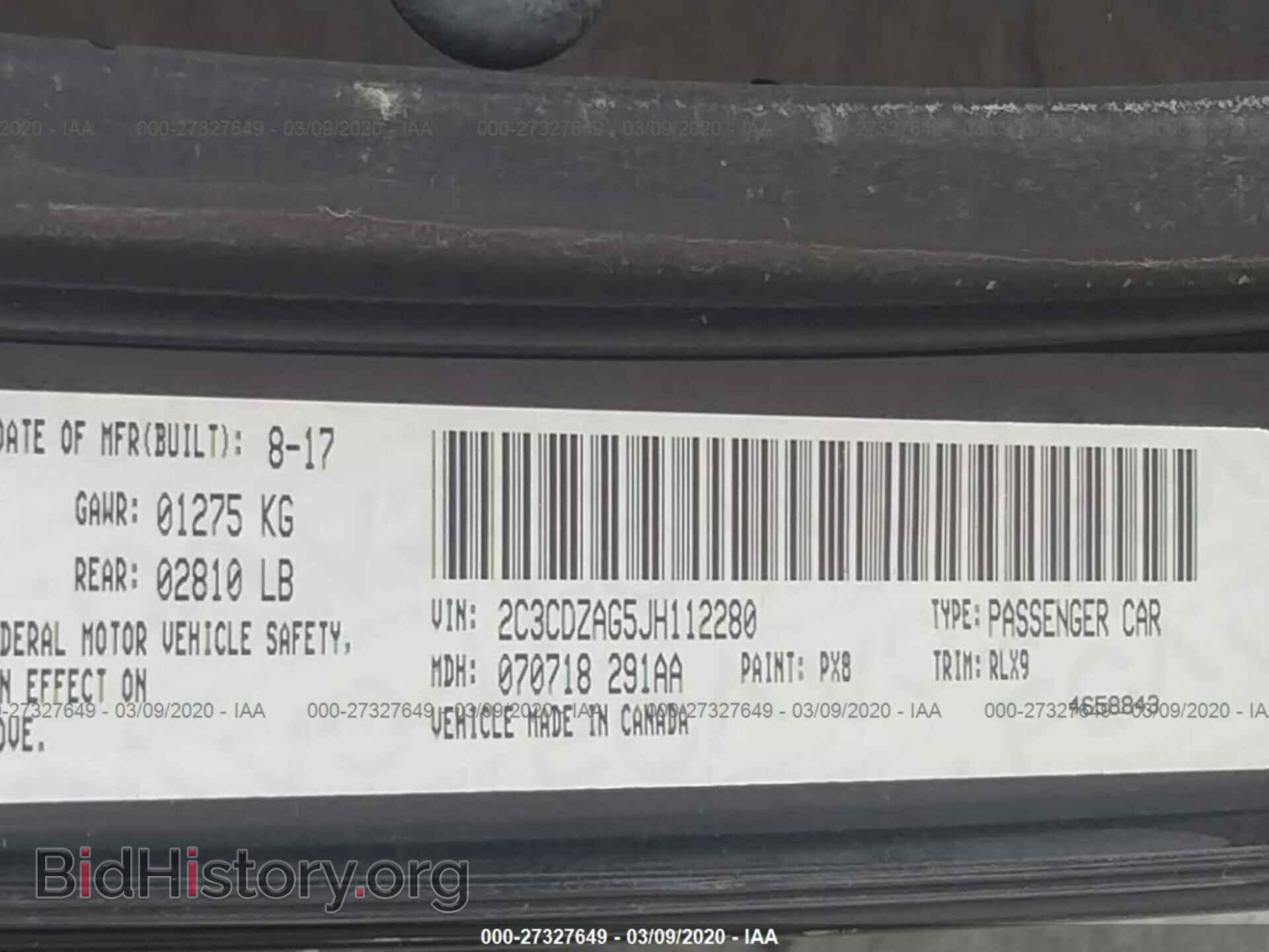 2018 DODGE CHALLENGER - VIN: 2C3CDZAG5JH112280 - Фото 9