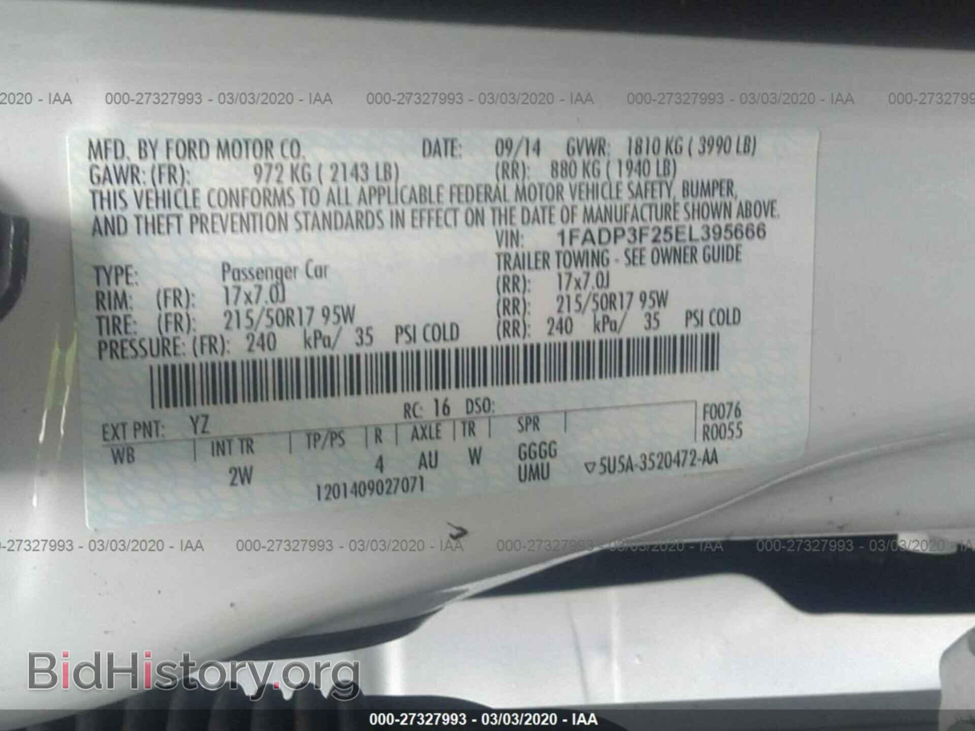 2014 FORD FOCUS - VIN: 1FADP3F25EL395666 - Photo 9