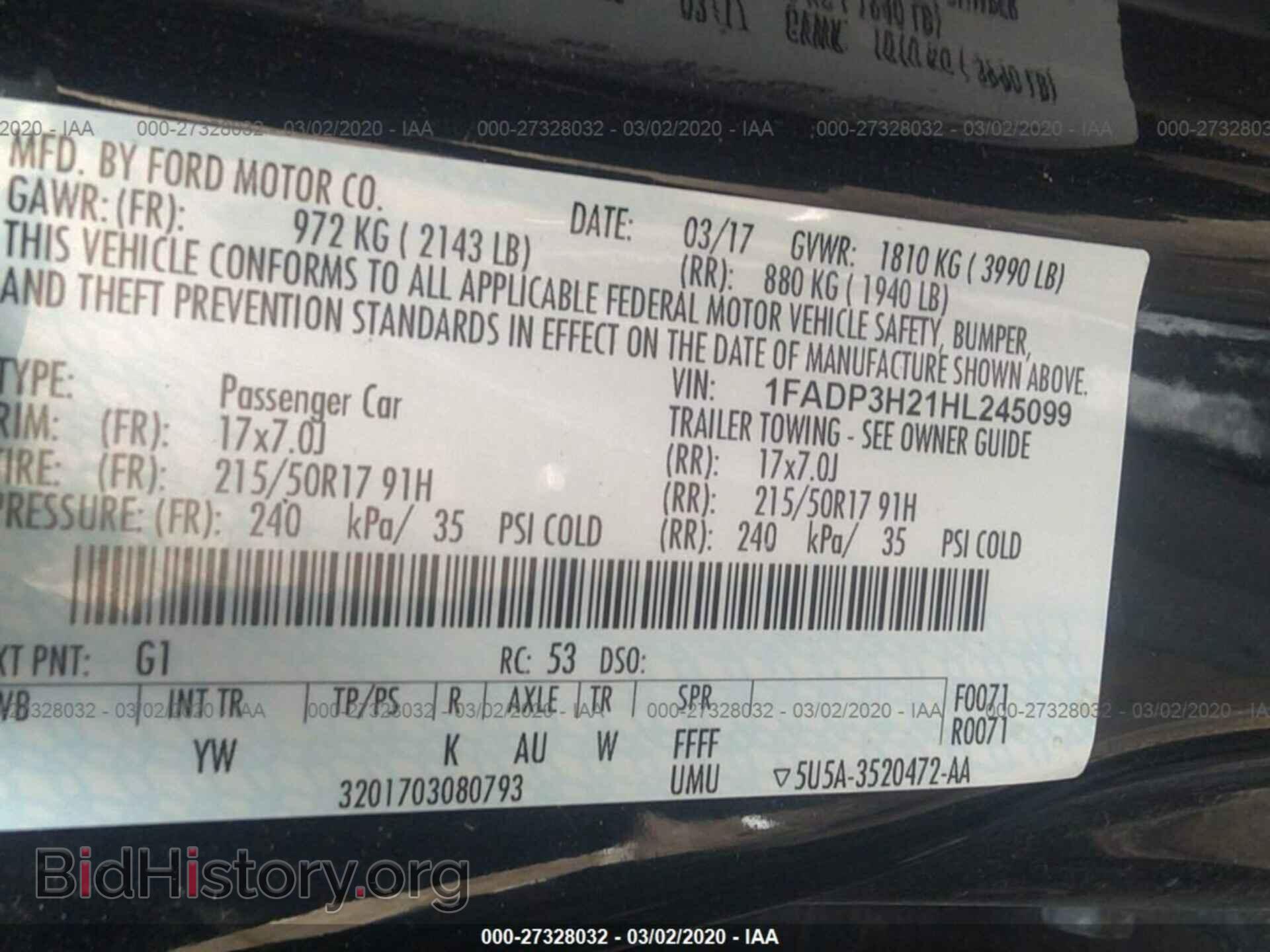 2017 FORD FOCUS - VIN: 1FADP3H21HL245099 - Photo 9