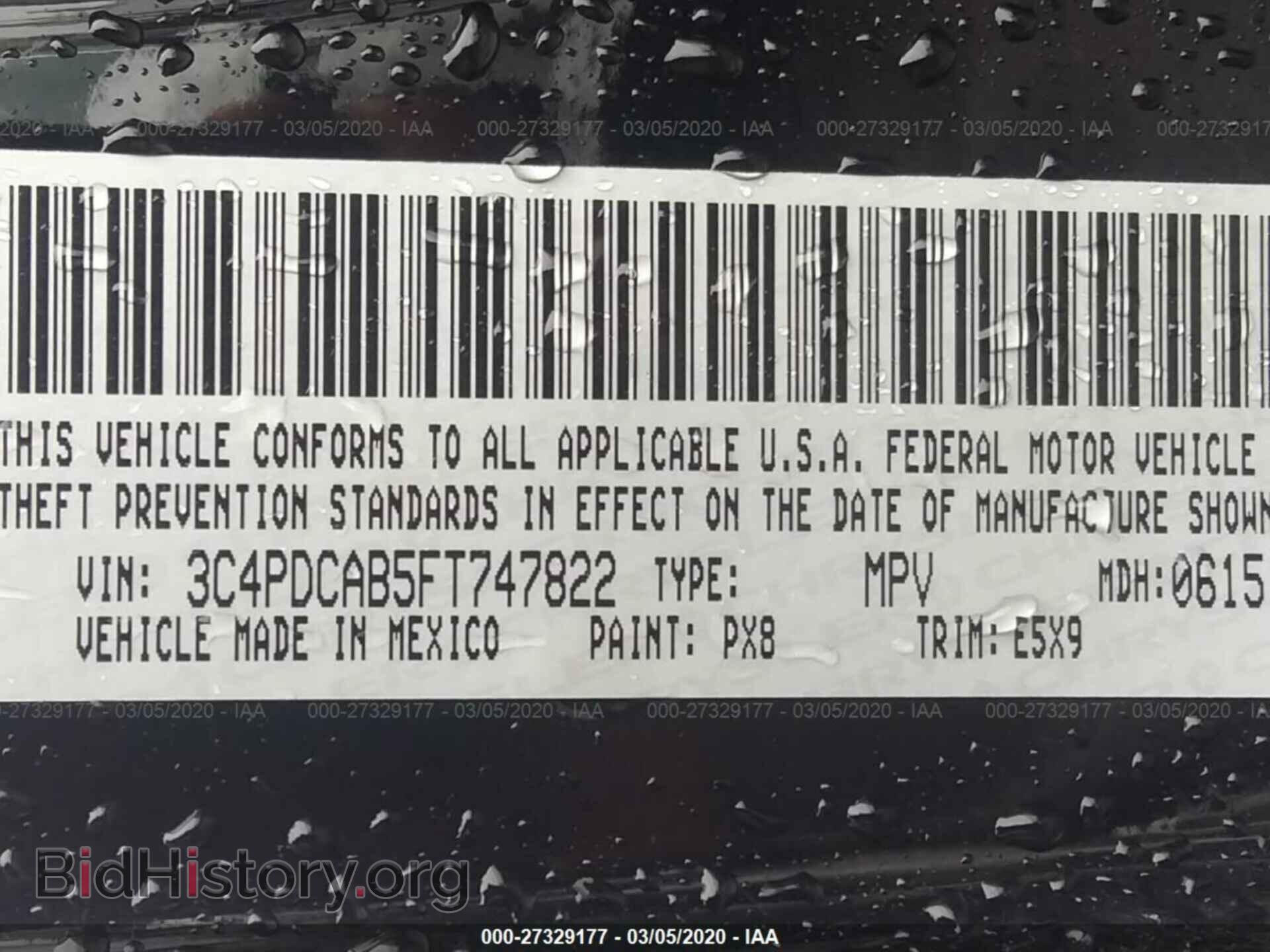 2015 DODGE JOURNEY - VIN: 3C4PDCAB5FT747822 - Photo 9