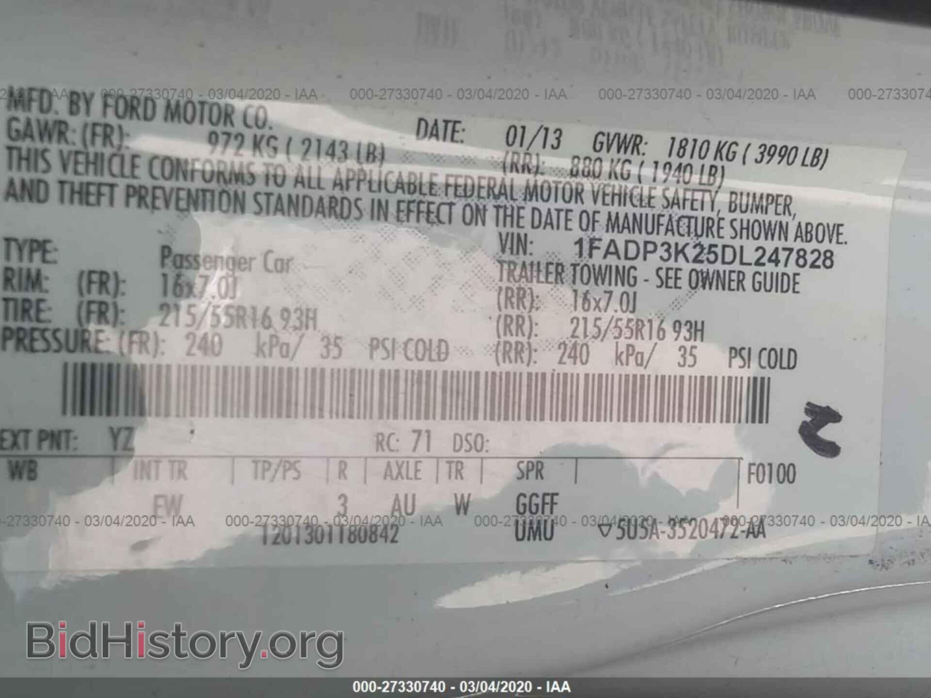 2013 FORD FOCUS - VIN: 1FADP3K25DL247828 - Photo 9