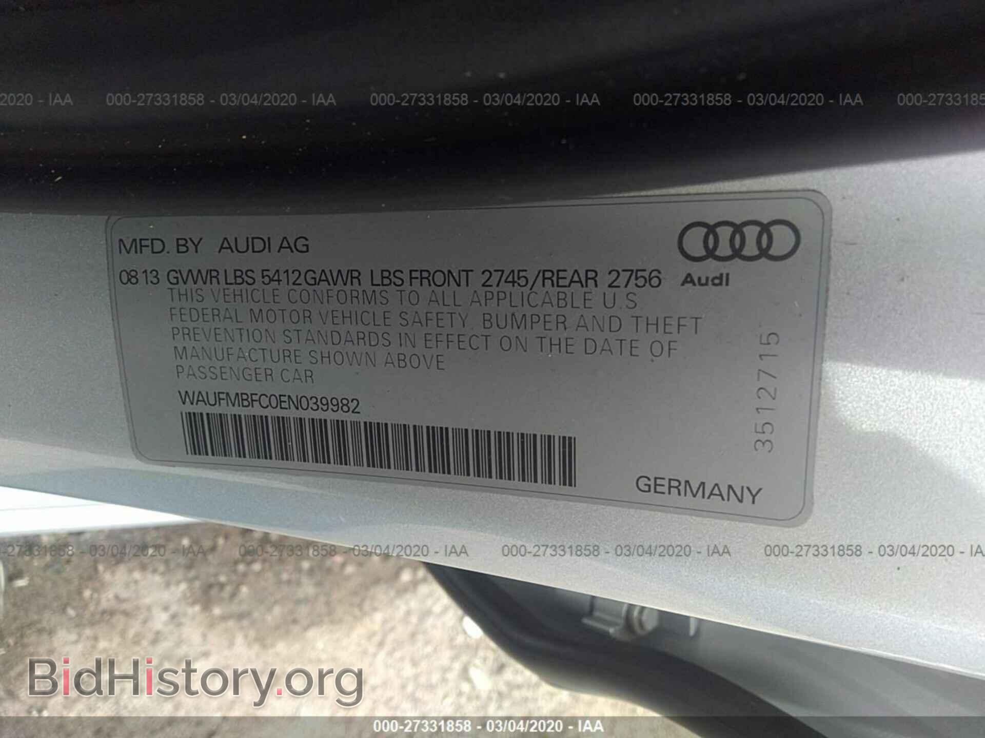 2014 AUDI A6 - VIN: WAUFMBFC0EN039982 - Фото 9