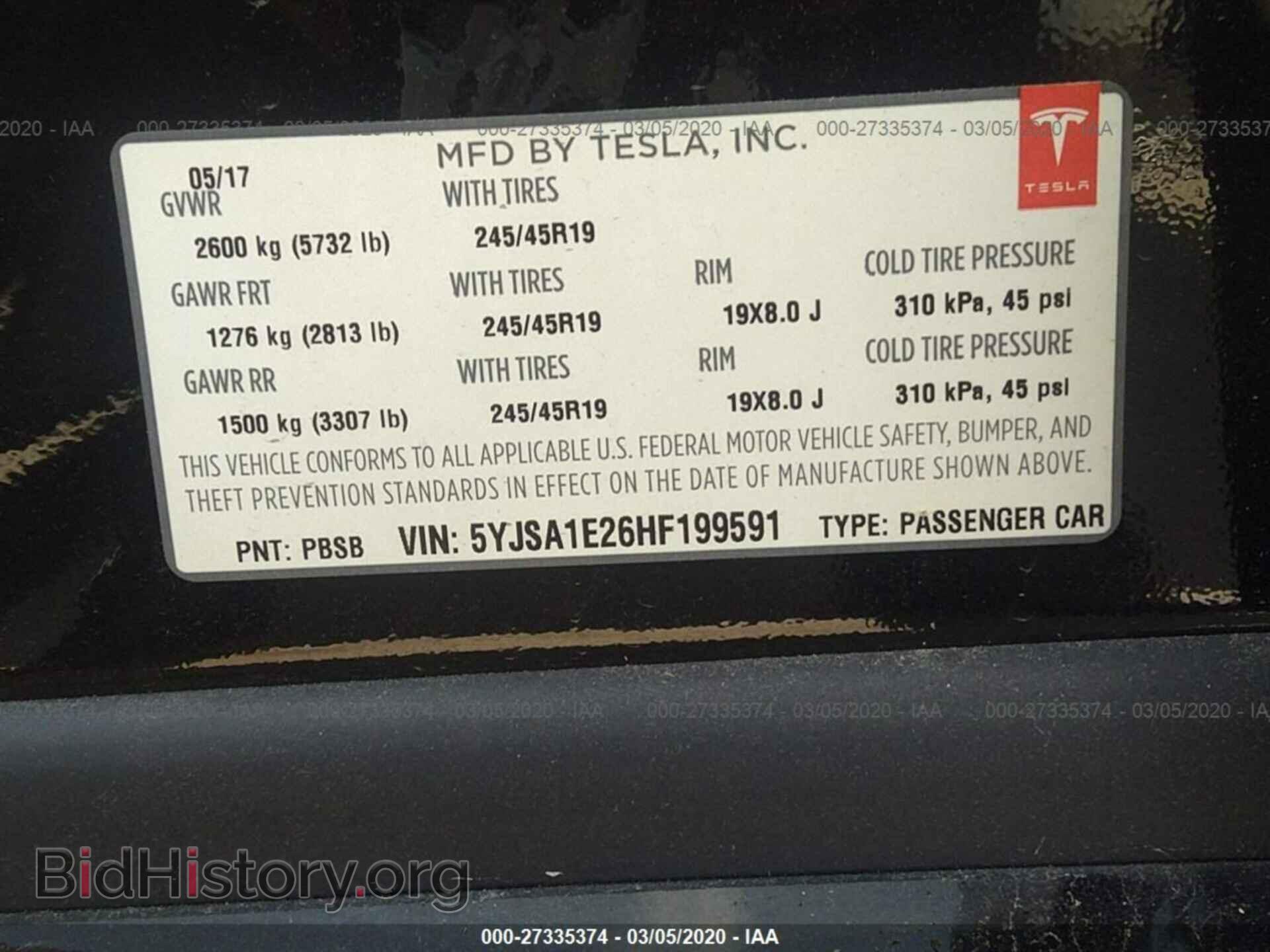 2017 TESLA MODEL S - VIN: 5YJSA1E26HF199591 - Photo 9
