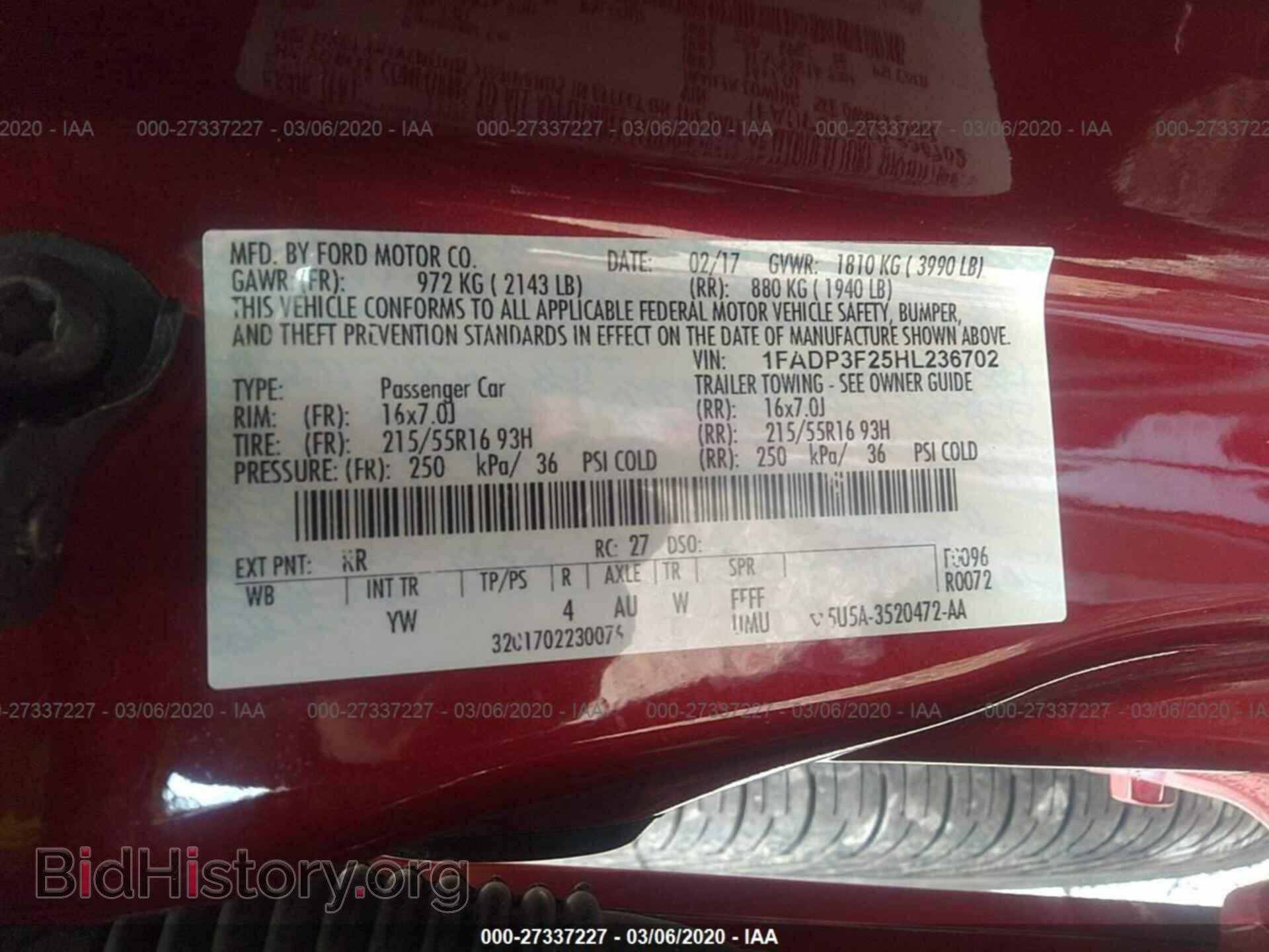 2017 FORD FOCUS - VIN: 1FADP3F25HL236702 - Фото 9