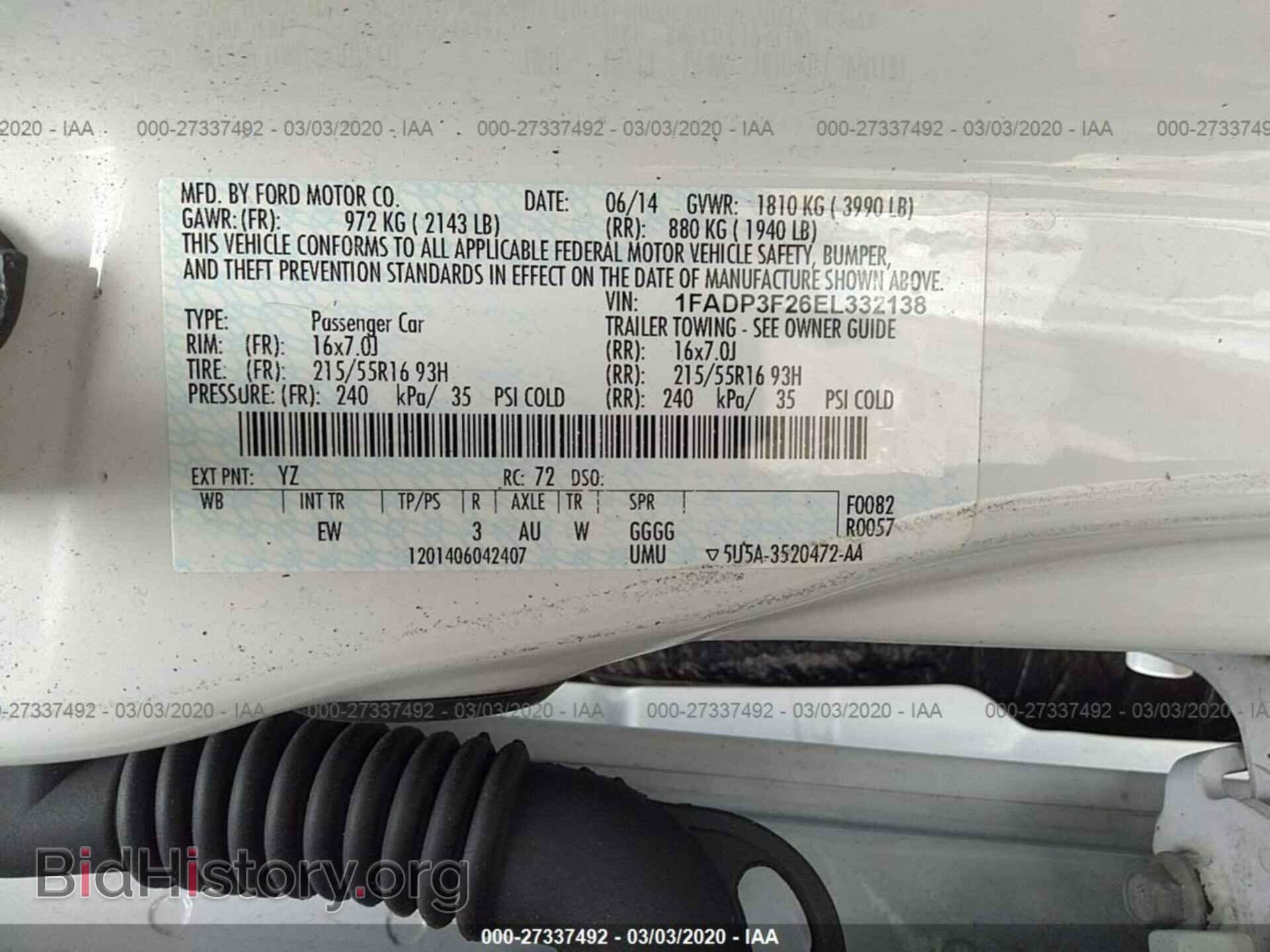 2014 FORD FOCUS - VIN: 1FADP3F26EL332138 - Photo 9