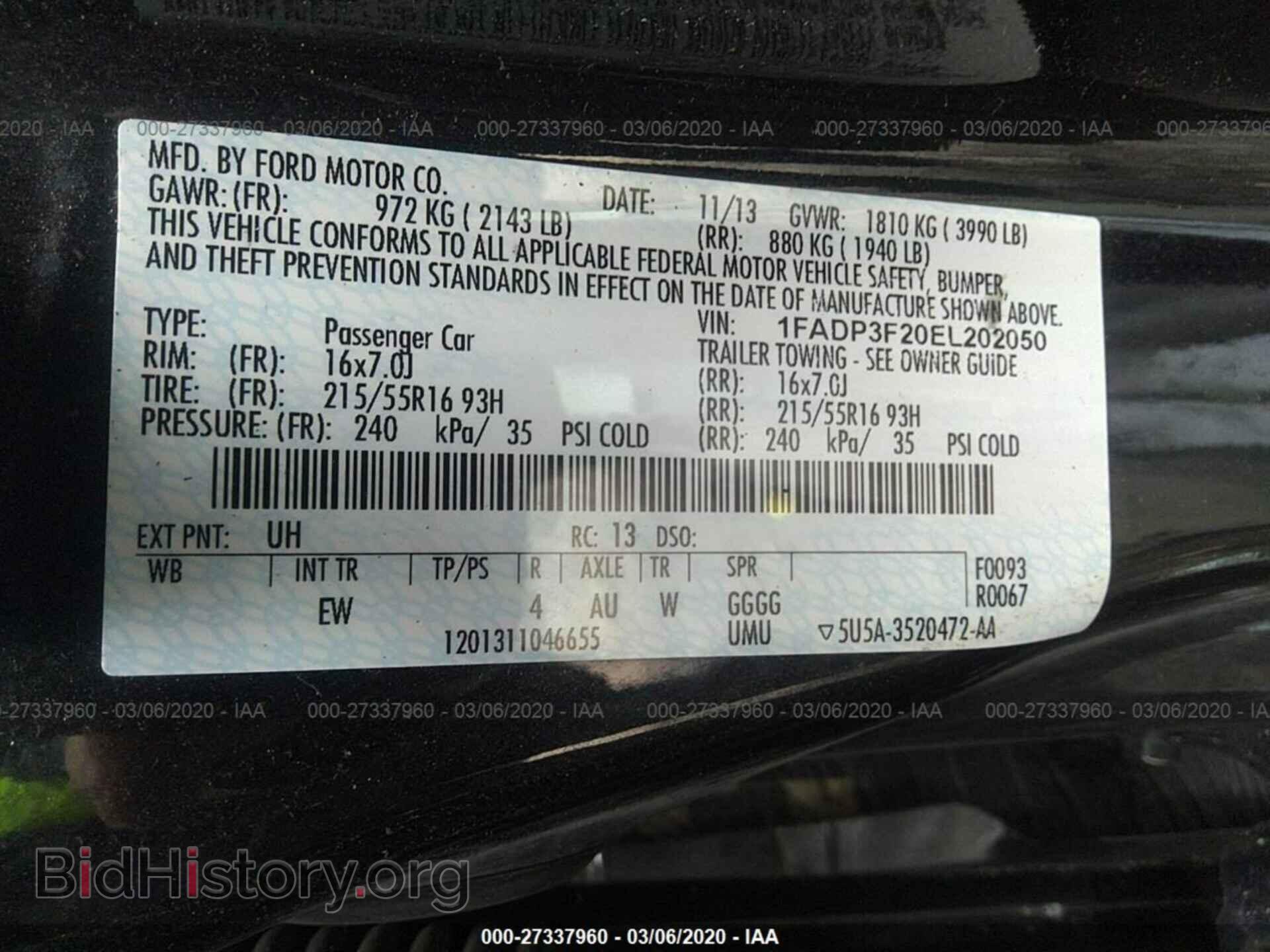 2014 FORD FOCUS - VIN: 1FADP3F20EL202050 - Photo 9
