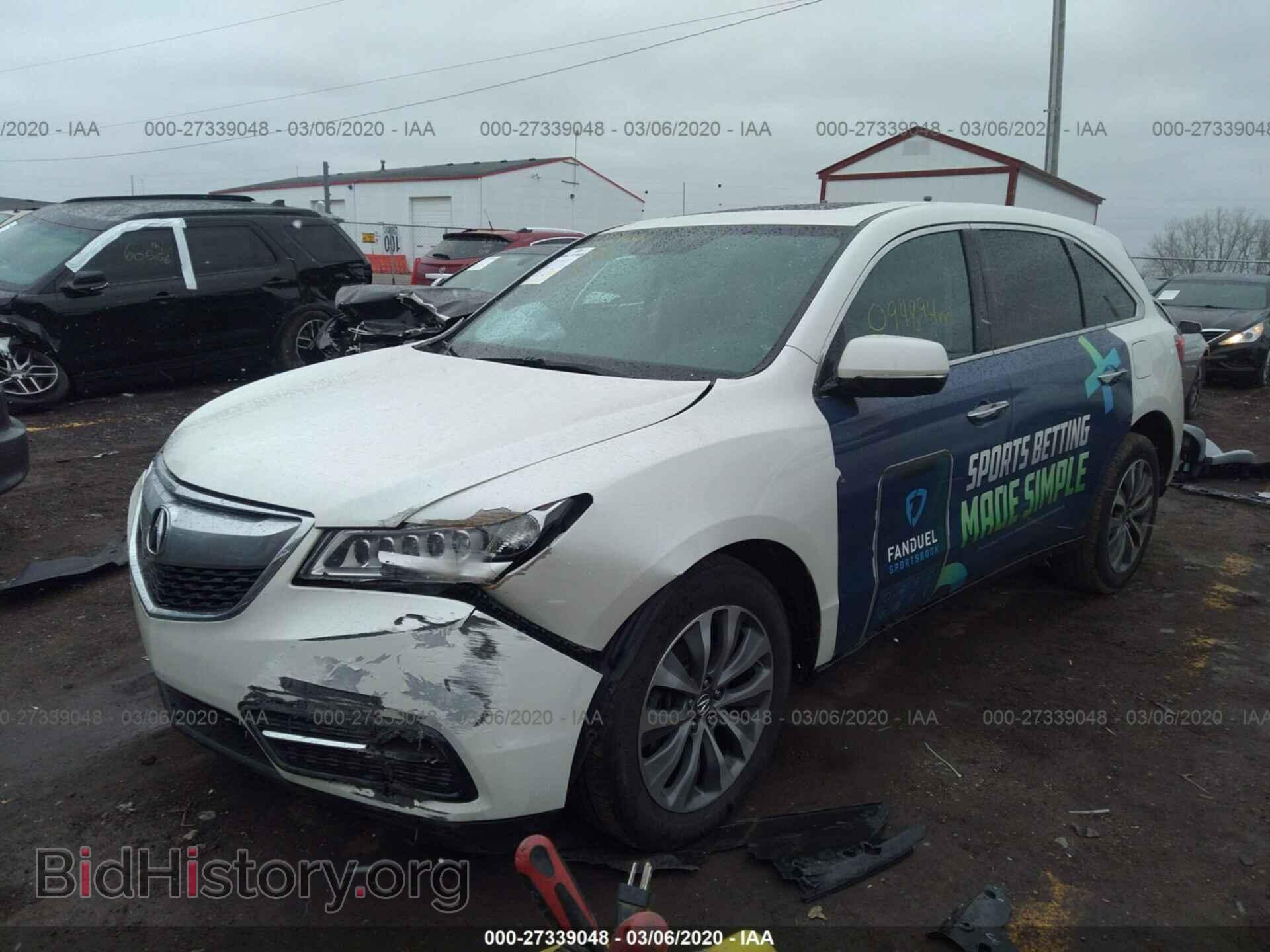 2014 ACURA MDX - VIN: 5FRYD4H4XEB030023 - Фото 2