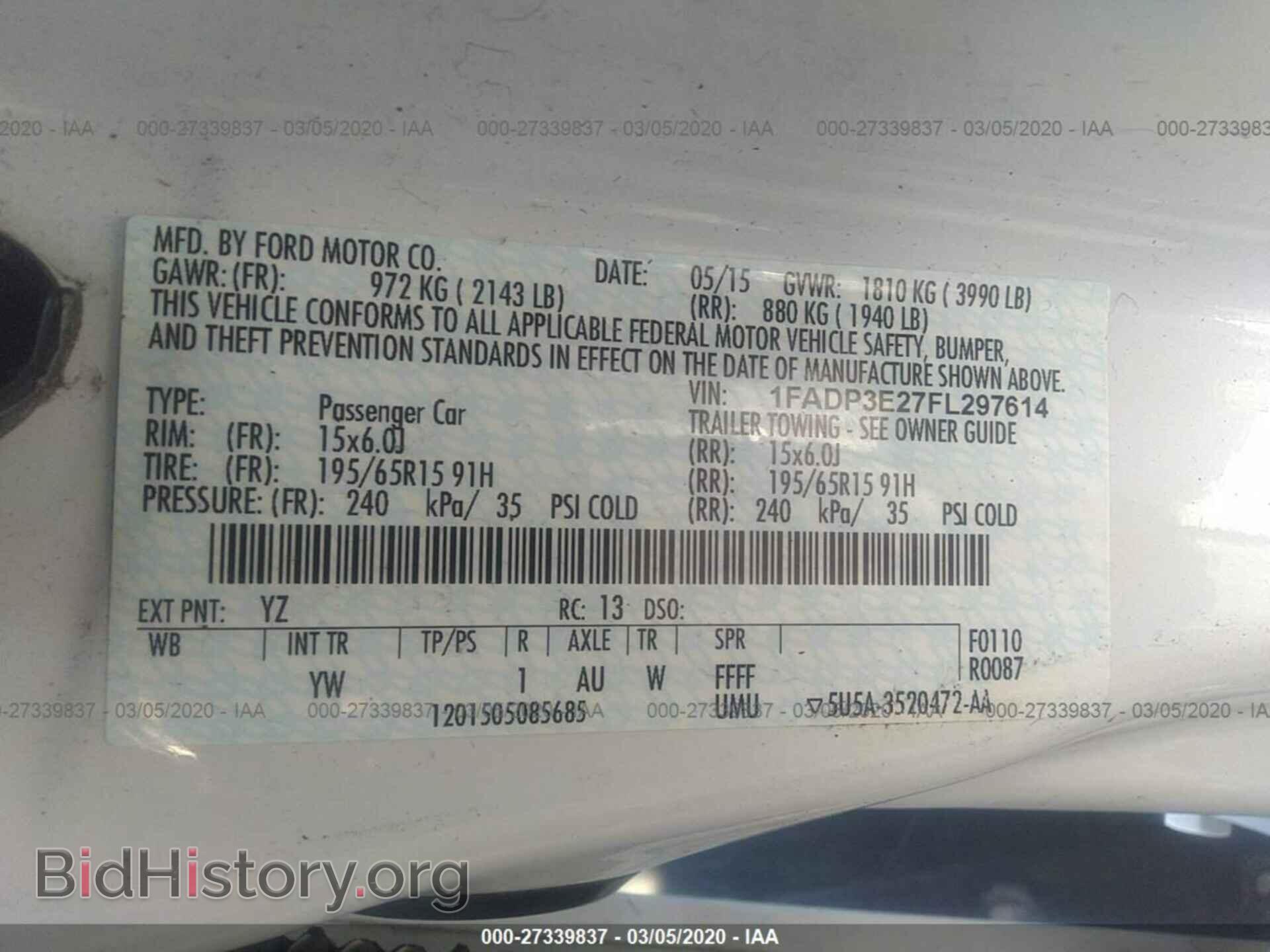 2015 FORD FOCUS - VIN: 1FADP3E27FL297614 - Фото 9