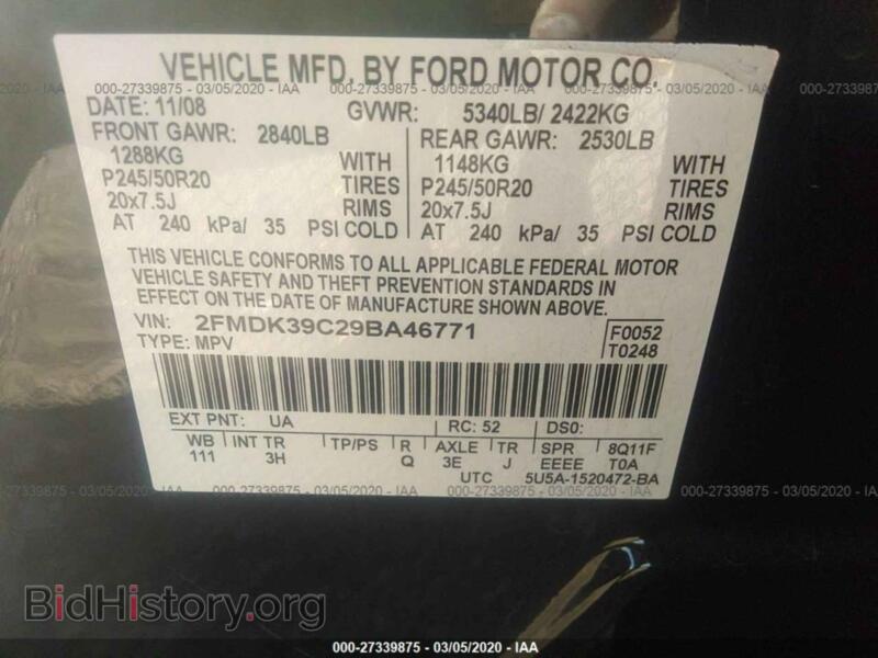 2009 Ford EDGE (VIN 2FMDK39C29BA46771) — photo 9 of 11