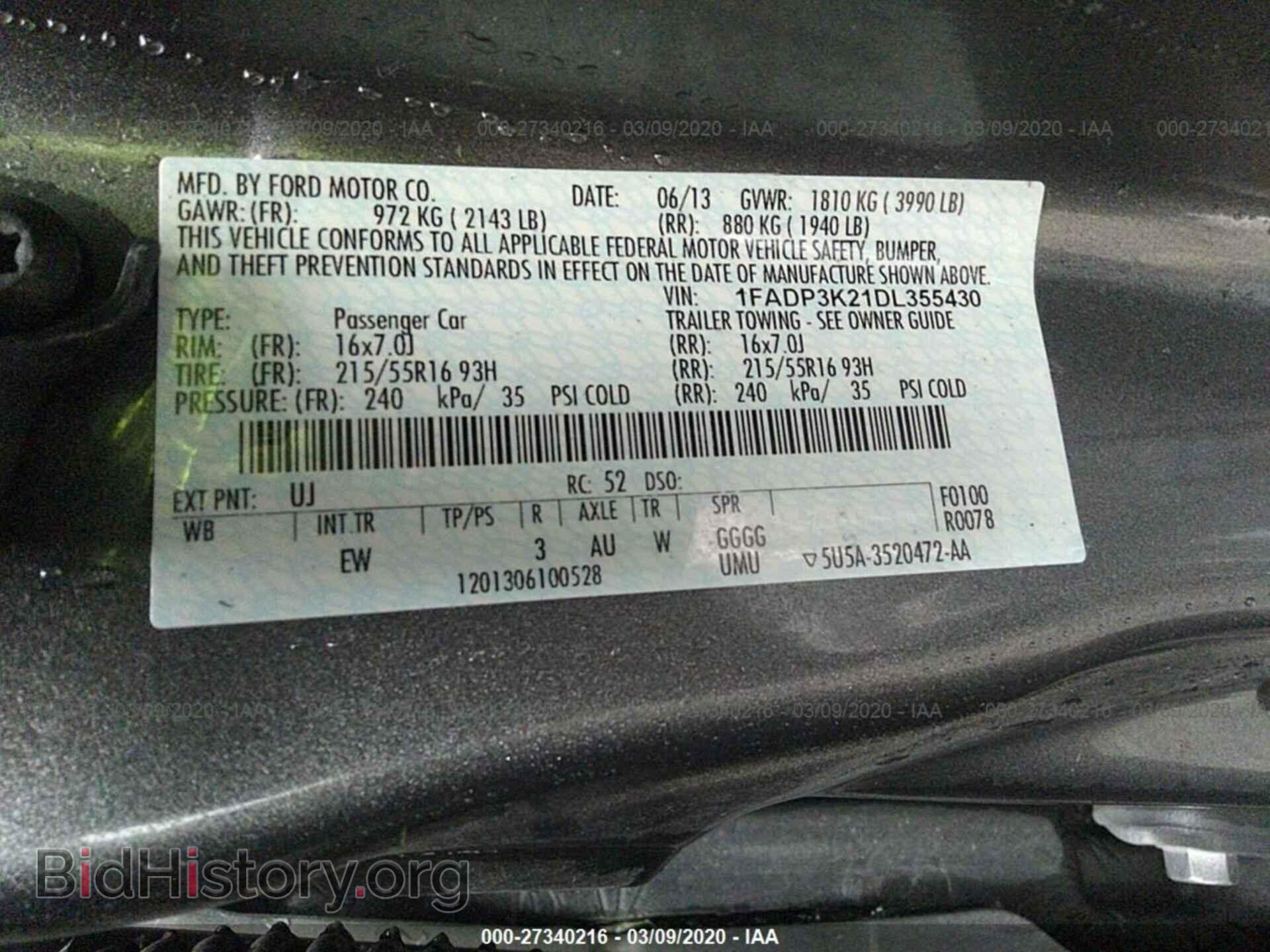 2013 FORD FOCUS - VIN: 1FADP3K21DL355430 - Photo 9