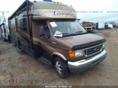 2007 Ford ECONOLINE E450 Super Duty Cutwy Van, бежевый — VIN 1FDXE45S27DB20107, IAAI