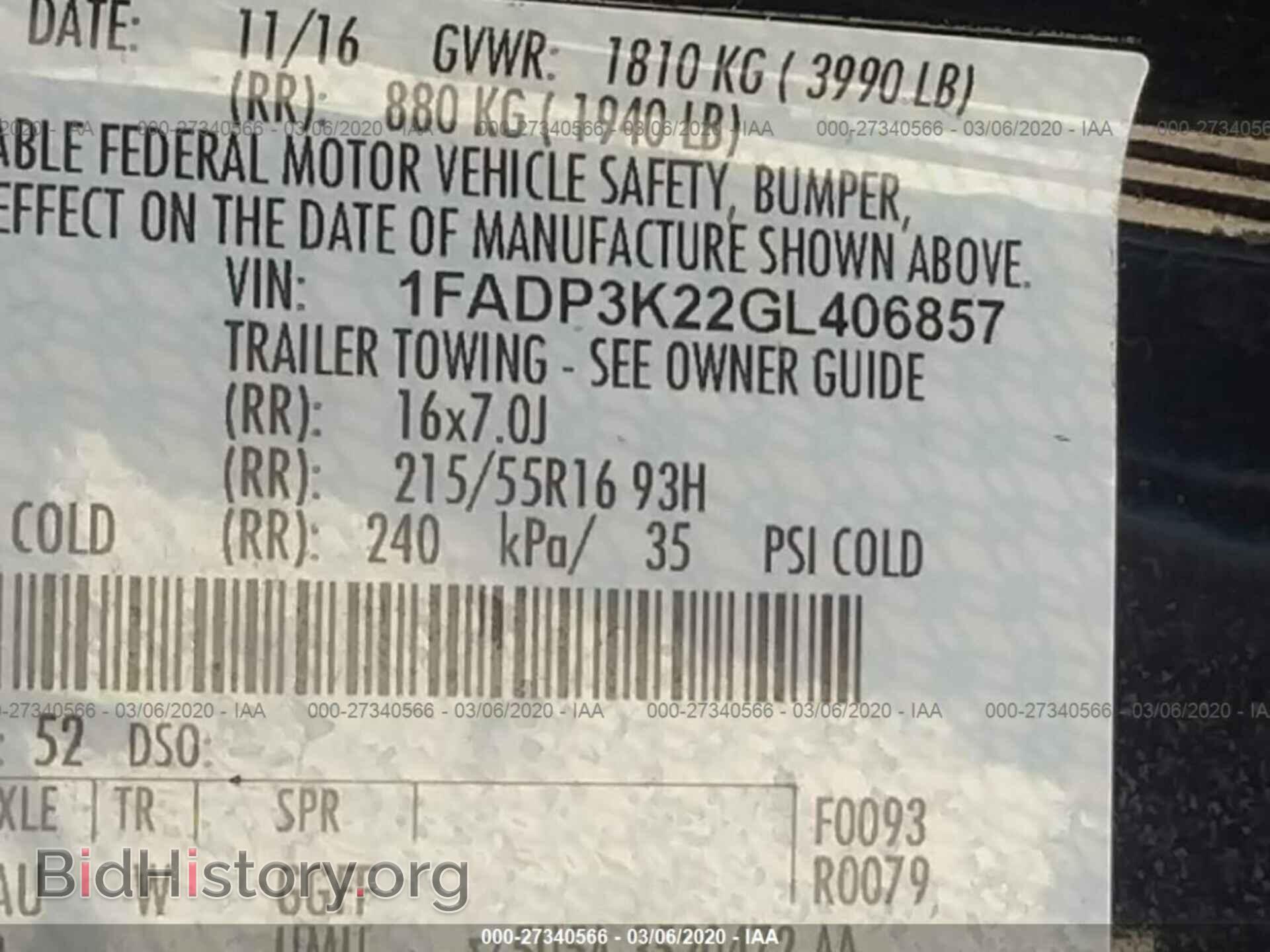 2016 FORD FOCUS - VIN: 1FADP3K22GL406857 - Photo 9
