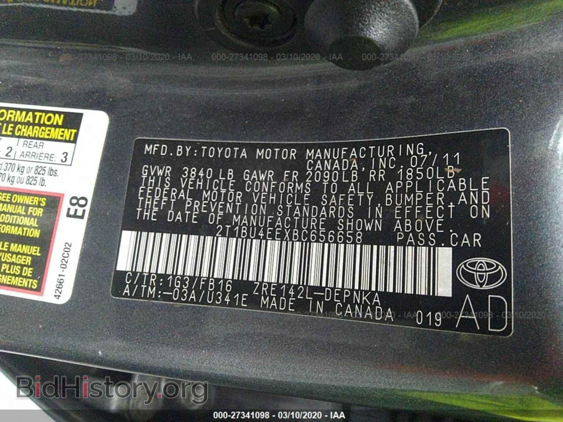 2011 TOYOTA COROLLA - VIN: 2T1BU4EEXBC656658 - Фото 9