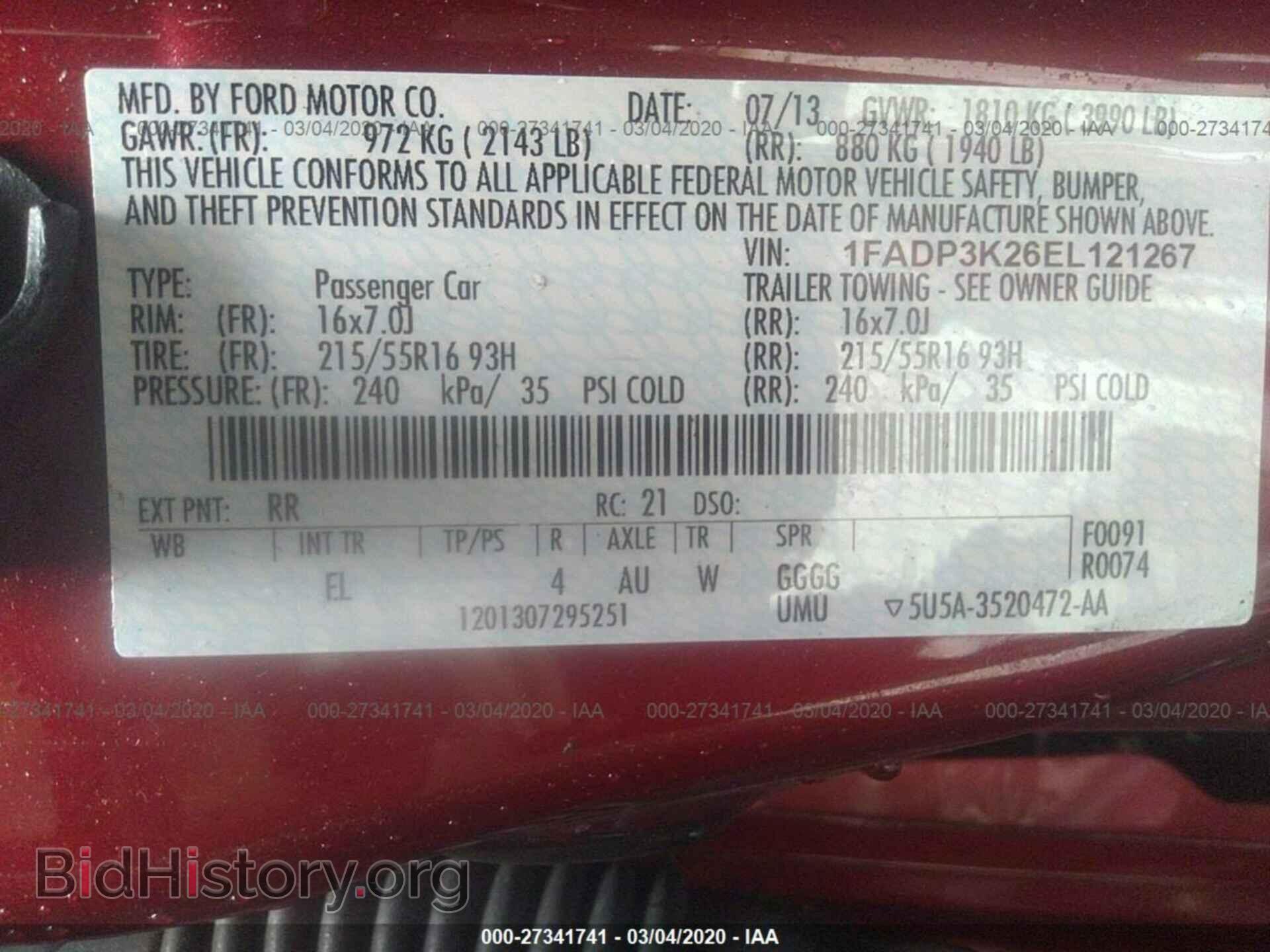 2014 FORD FOCUS - VIN: 1FADP3K26EL121267 - Фото 9