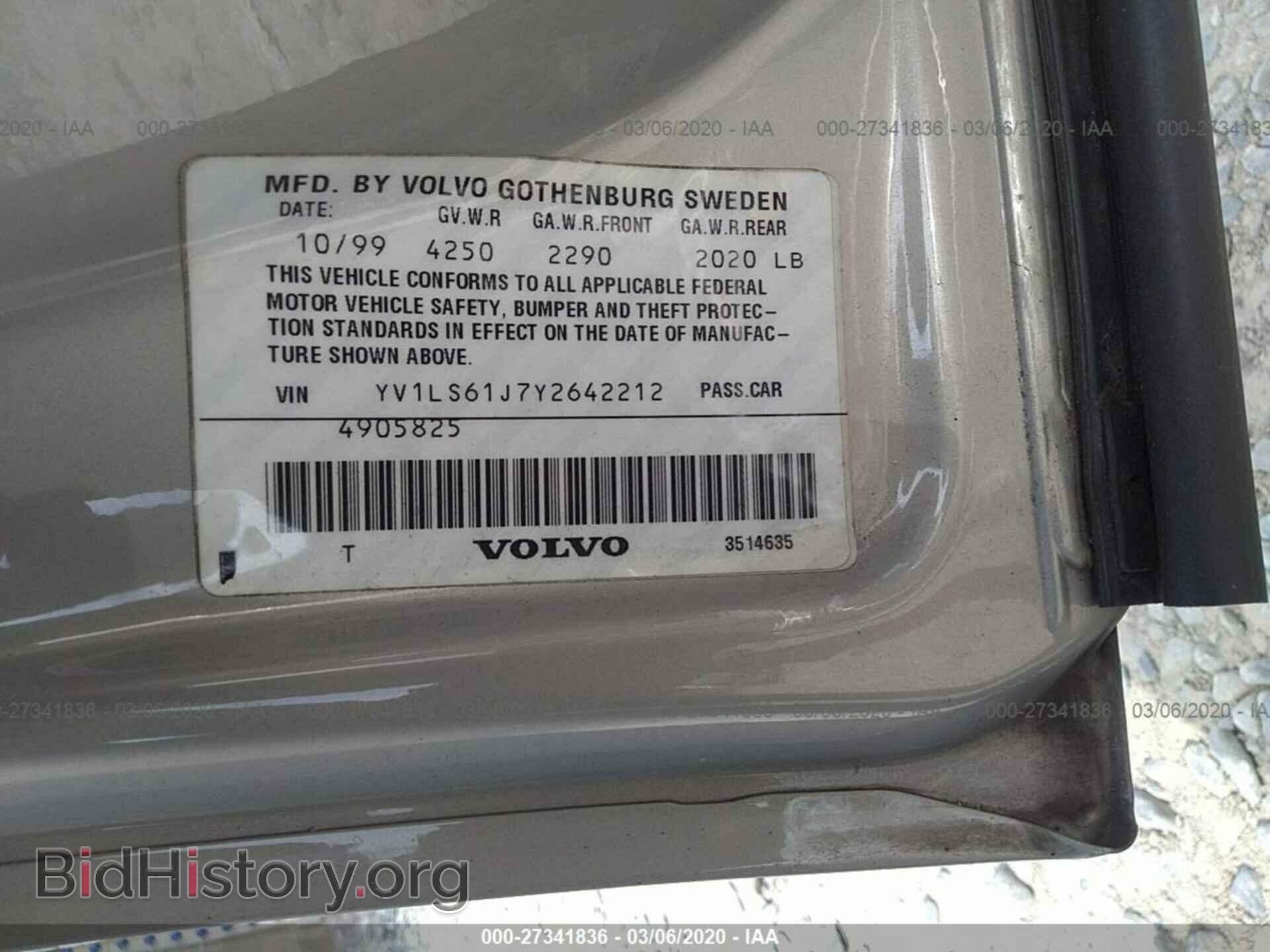 2000 VOLVO S70 - VIN: YV1LS61J7Y2642212 - Фото 9