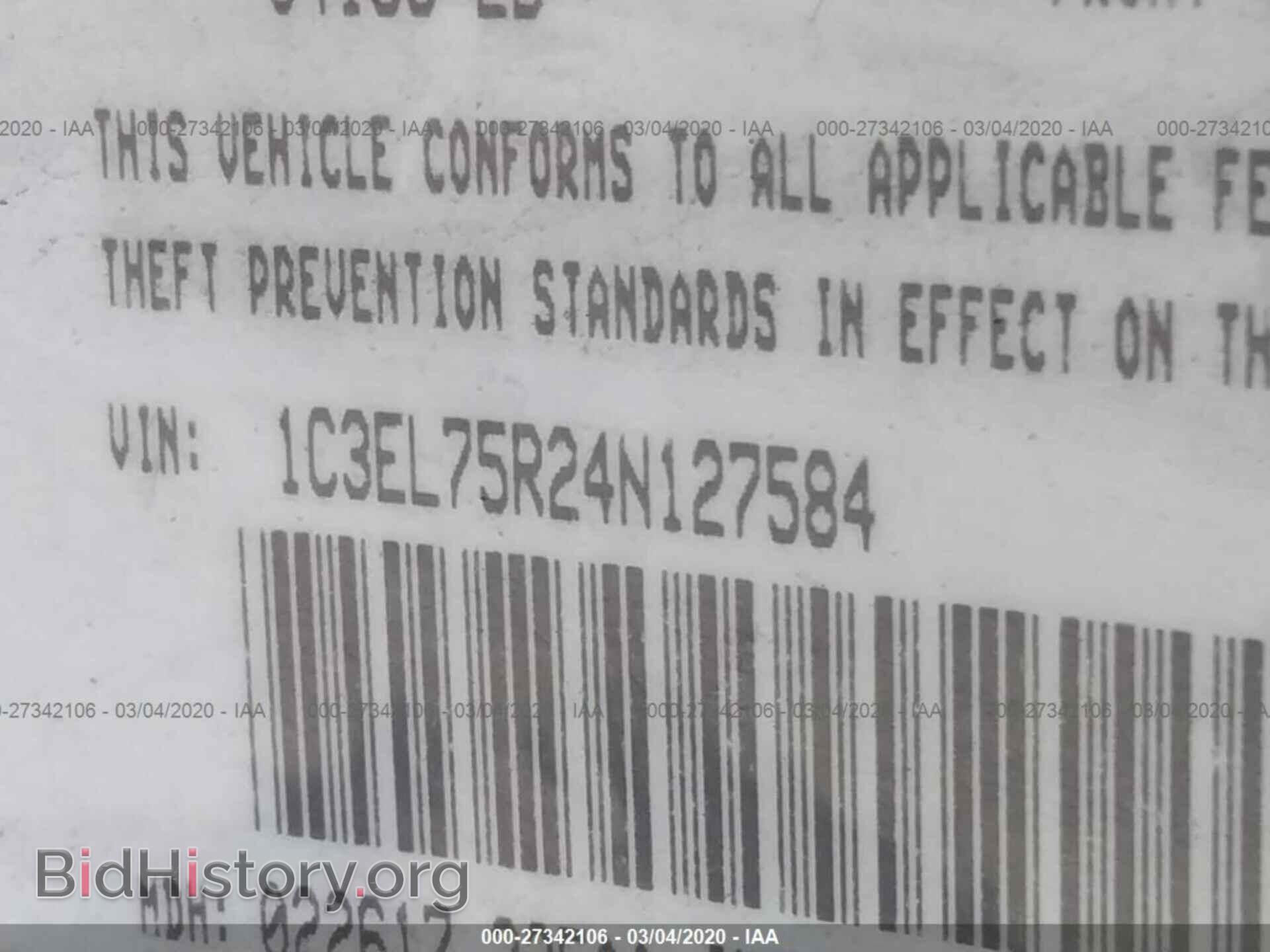 2004 CHRYSLER SEBRING - VIN: 1C3EL75R24N127584 - Фото 9