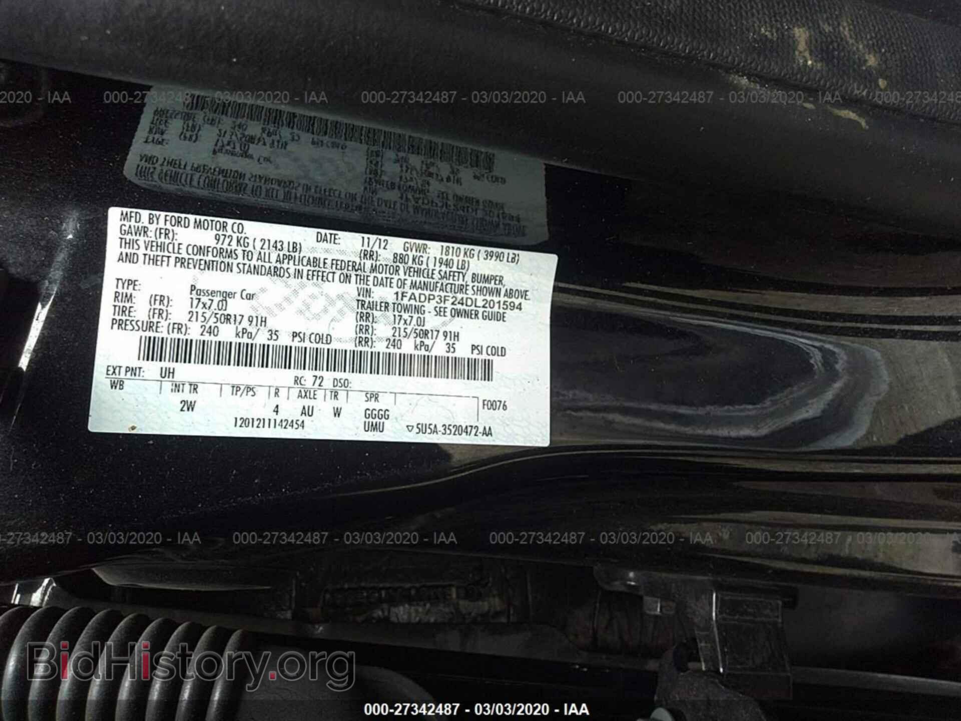 2013 FORD FOCUS - VIN: 1FADP3F24DL201594 - Photo 9