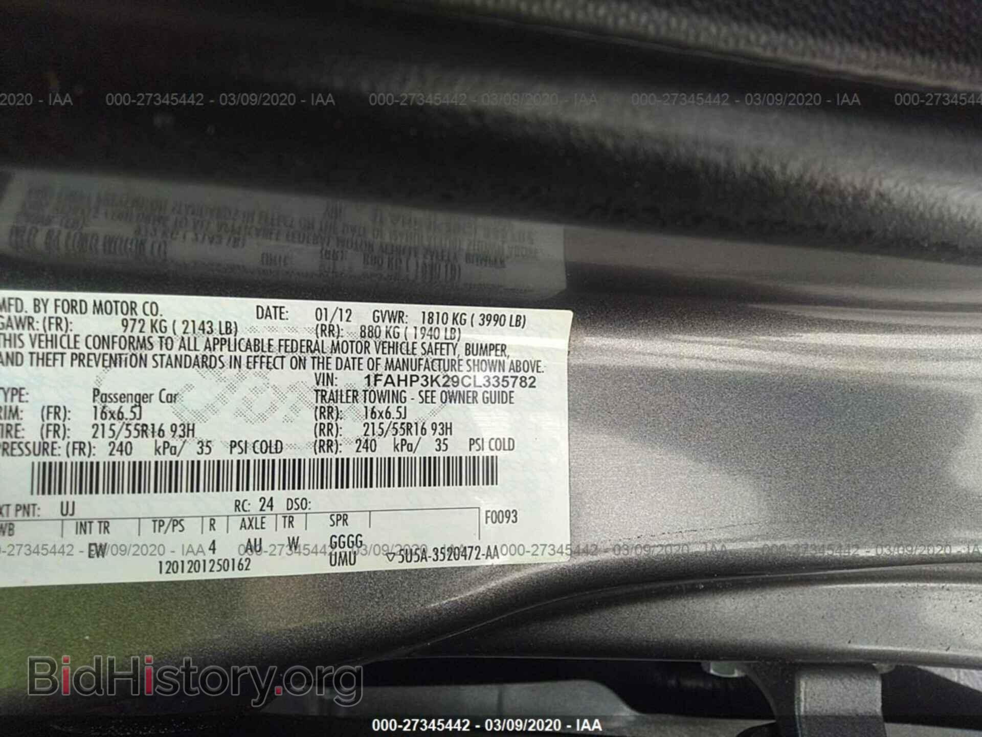 2012 FORD FOCUS - VIN: 1FAHP3K29CL335782 - Photo 9
