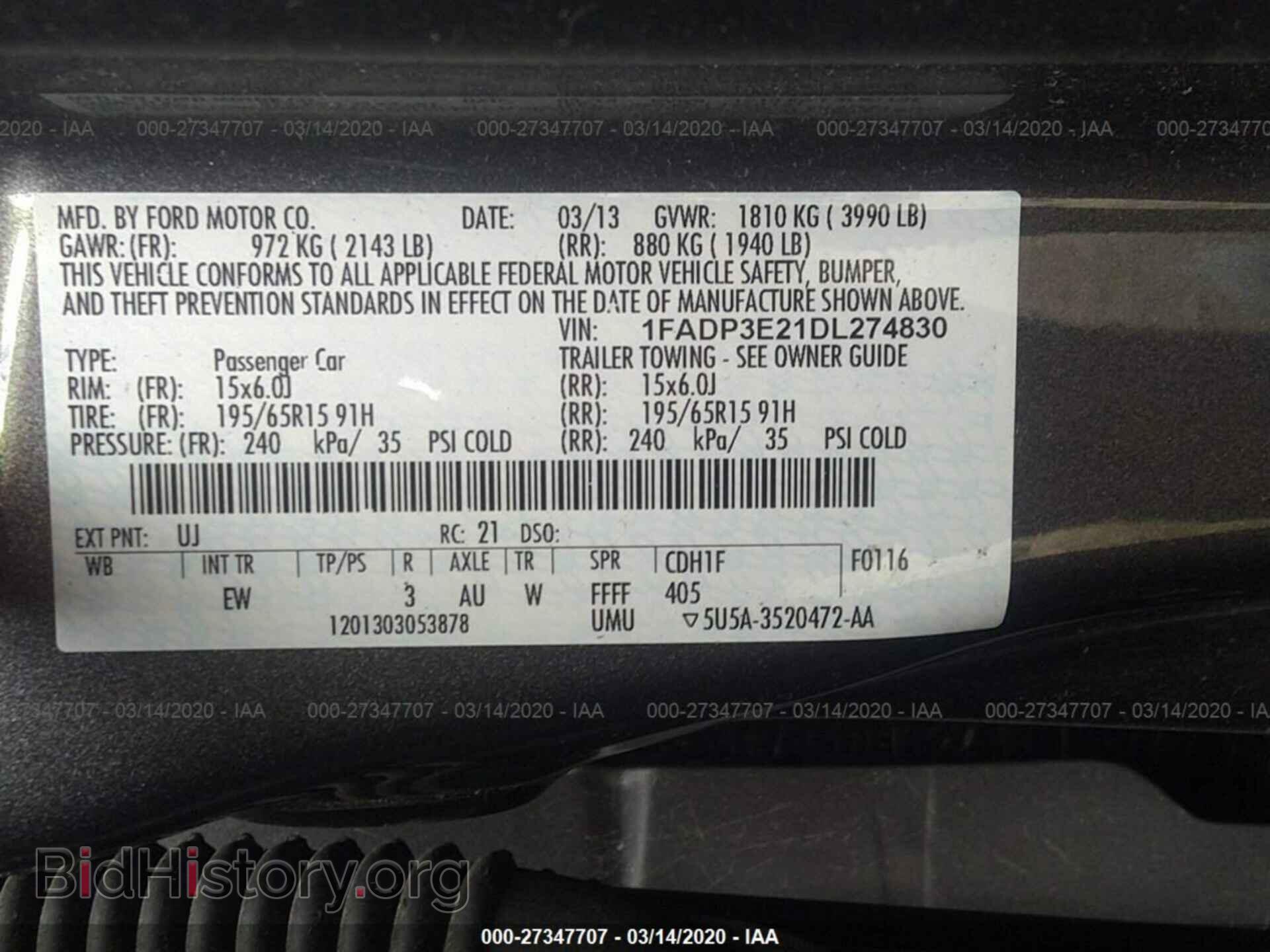 2013 FORD FOCUS - VIN: 1FADP3E21DL274830 - Photo 9