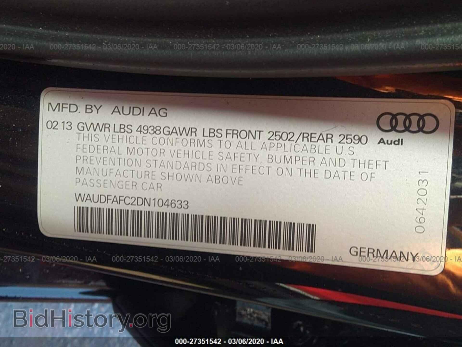 2013 AUDI A6 - VIN: WAUDFAFC2DN104633 - Photo 9
