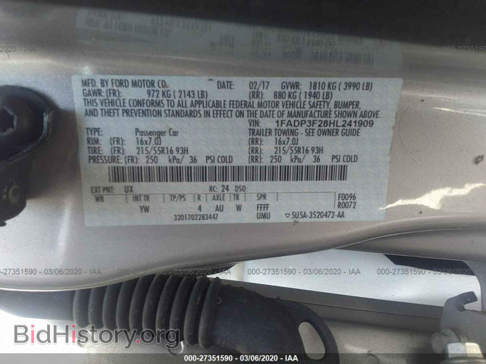 2017 FORD FOCUS - VIN: 1FADP3F28HL241909 - Photo 9