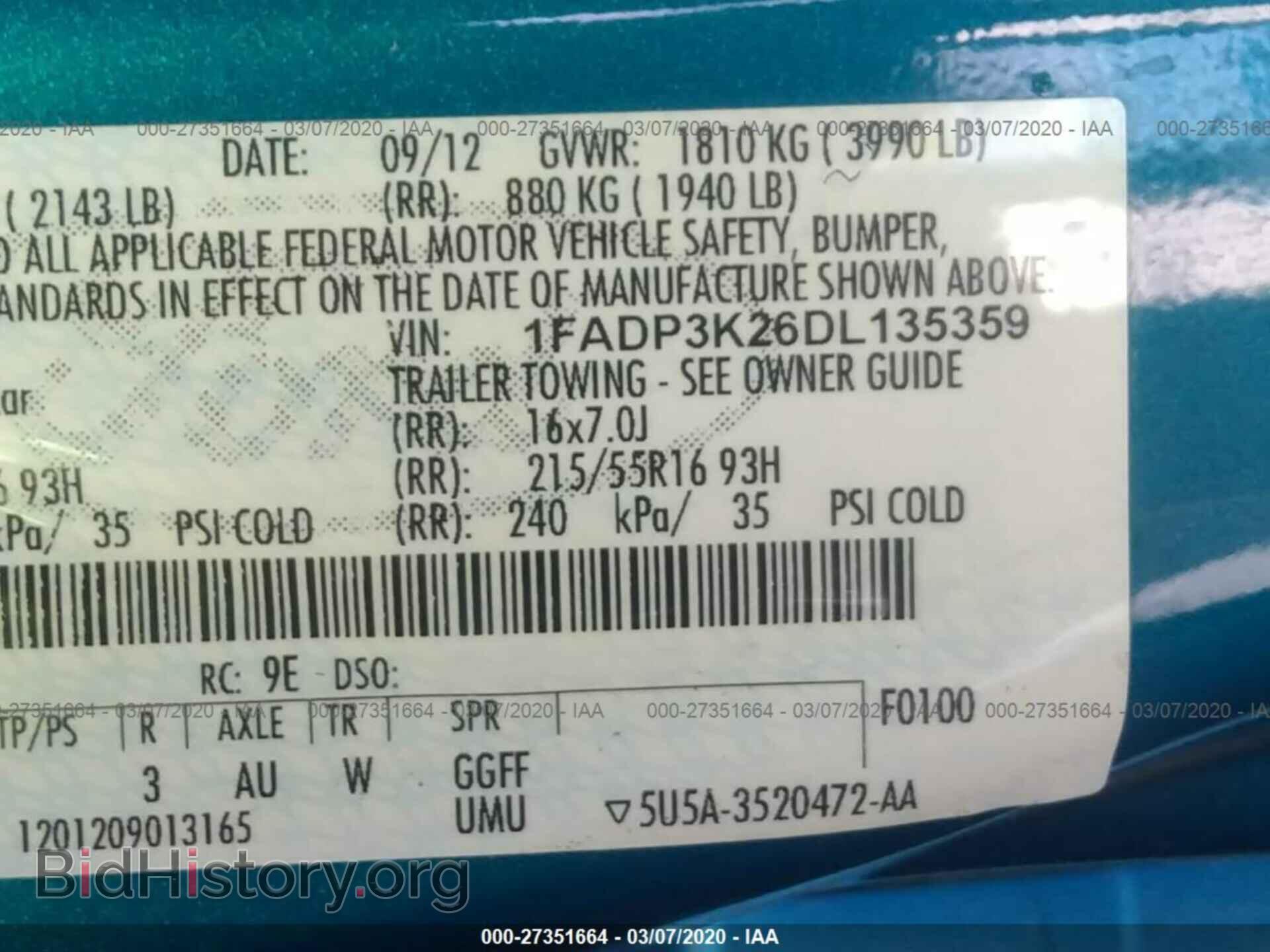 2013 FORD FOCUS - VIN: 1FADP3K26DL135359 - Photo 9