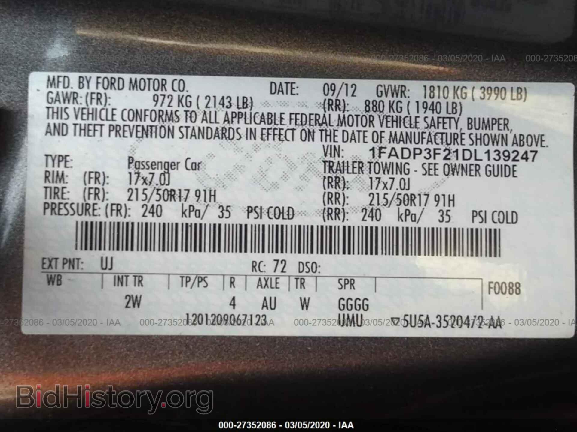 2013 FORD FOCUS - VIN: 1FADP3F21DL139247 - Photo 9