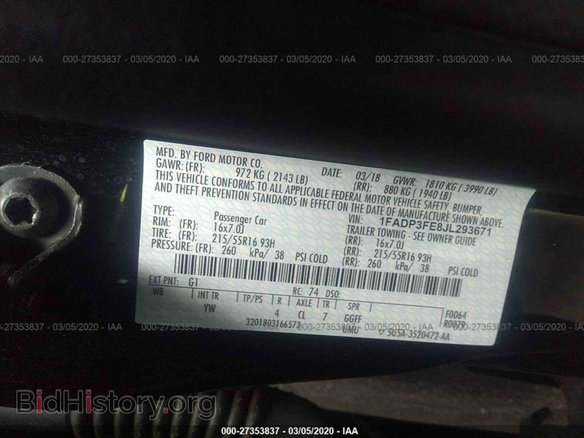 2018 FORD FOCUS - VIN: 1FADP3FE8JL293671 - Фото 9