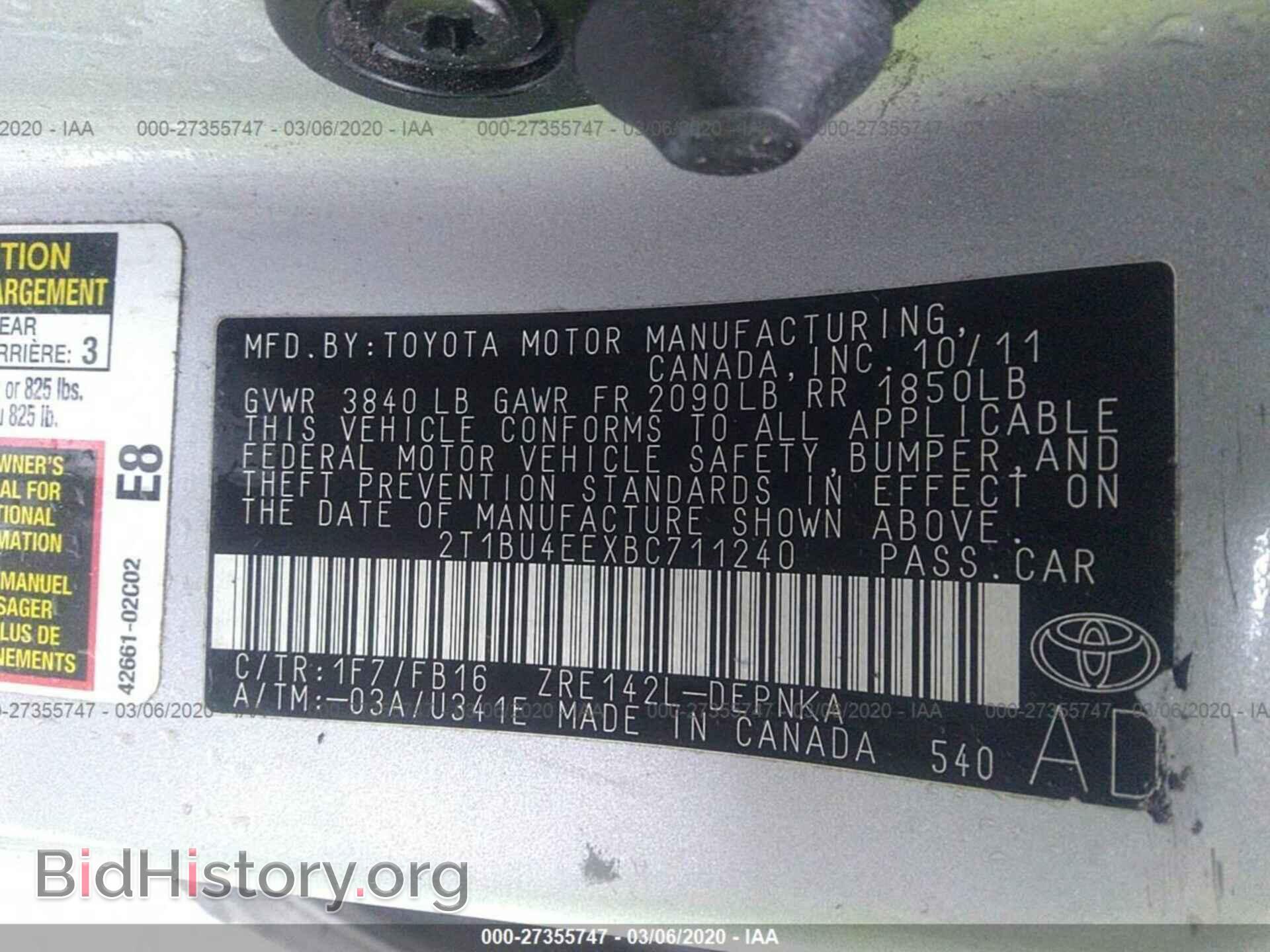 2011 TOYOTA COROLLA - VIN: 2T1BU4EEXBC711240 - Photo 9